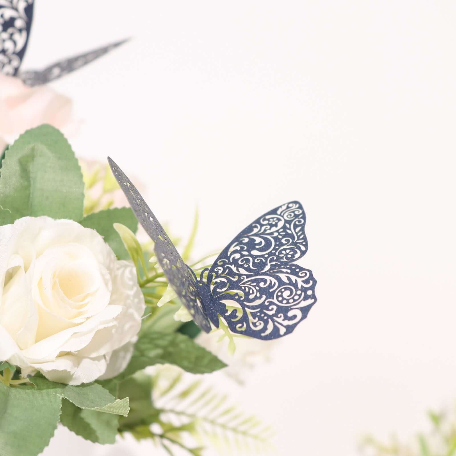 12-Pack 3D Navy Blue Butterfly Wall Decals, DIY Removable Mural Stickers Cake Decorations - Versatile and Eye-Catching Design - Image 9