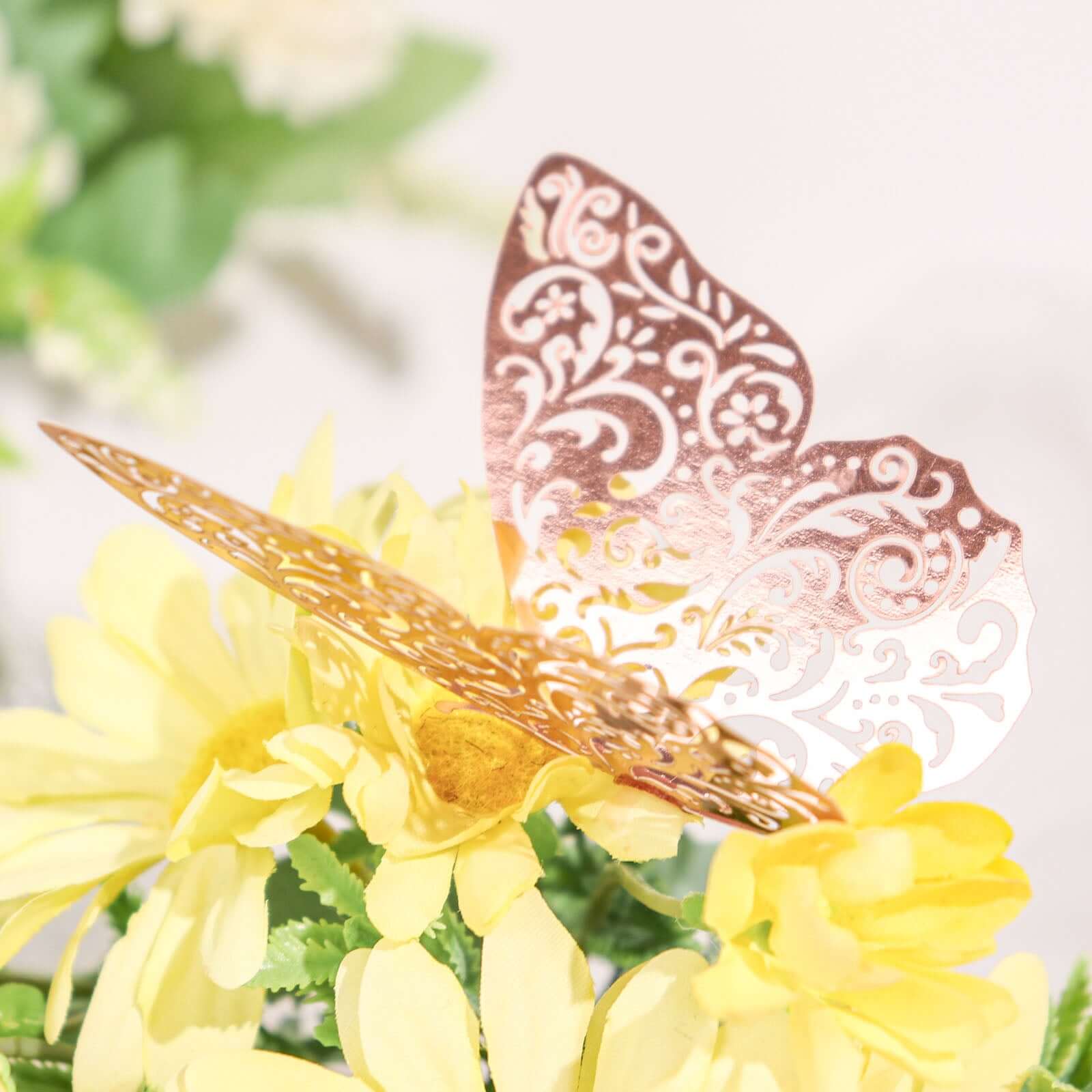 12-Pack 3D Rose Gold Butterfly Wall Decals, DIY Removable Mural Stickers Cake Decorations - Versatile and Eye-Catching Design - Image 2