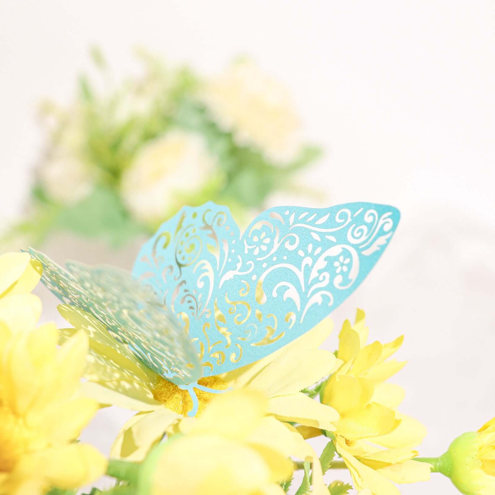 12-Pack 3D Turquoise Butterfly Wall Decals, DIY Removable Mural Stickers Cake Decorations - Versatile and Eye-Catching Design - Image 11