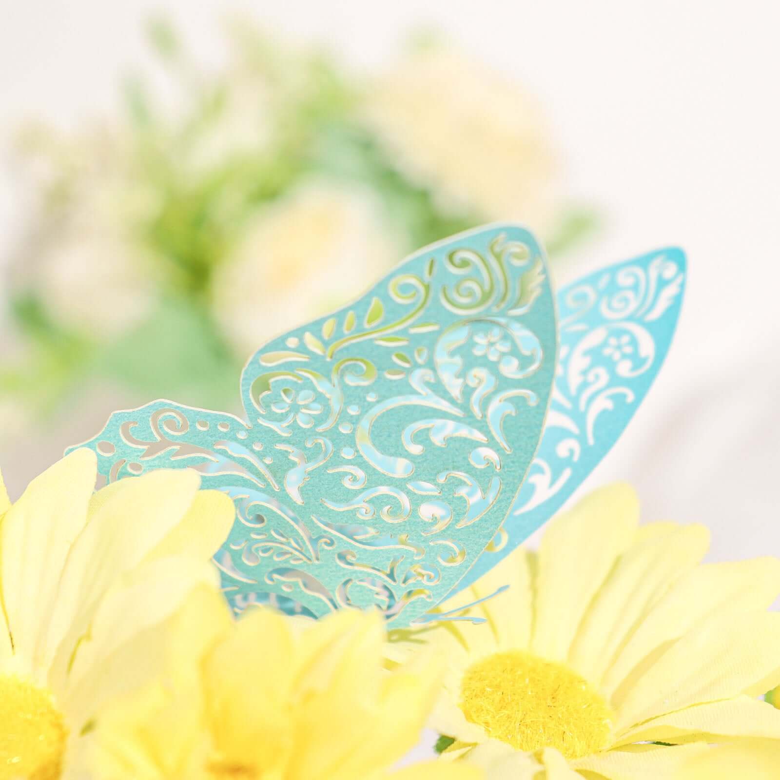 12-Pack 3D Turquoise Butterfly Wall Decals, DIY Removable Mural Stickers Cake Decorations - Versatile and Eye-Catching Design - Image 12