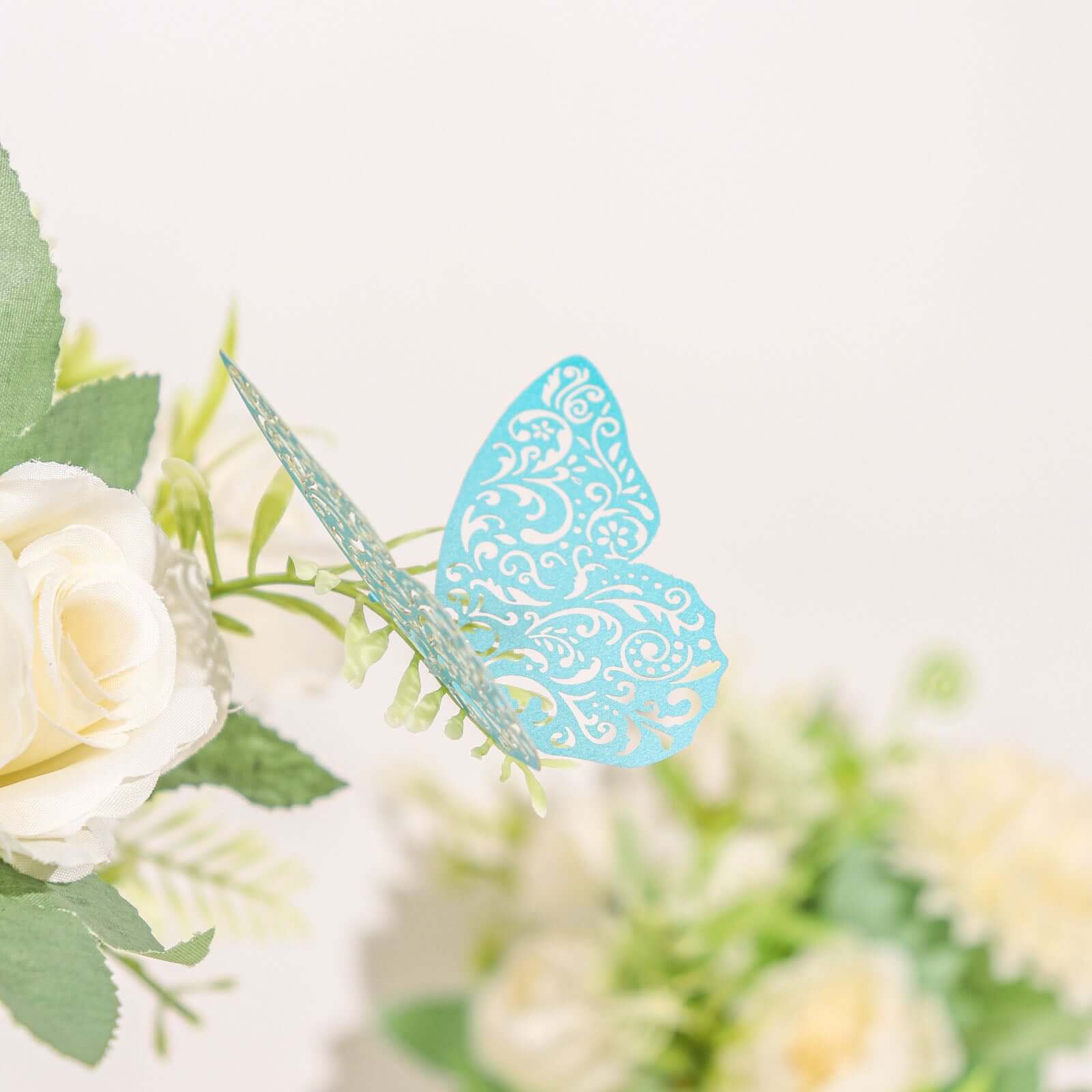 12-Pack 3D Turquoise Butterfly Wall Decals, DIY Removable Mural Stickers Cake Decorations - Versatile and Eye-Catching Design - Image 2