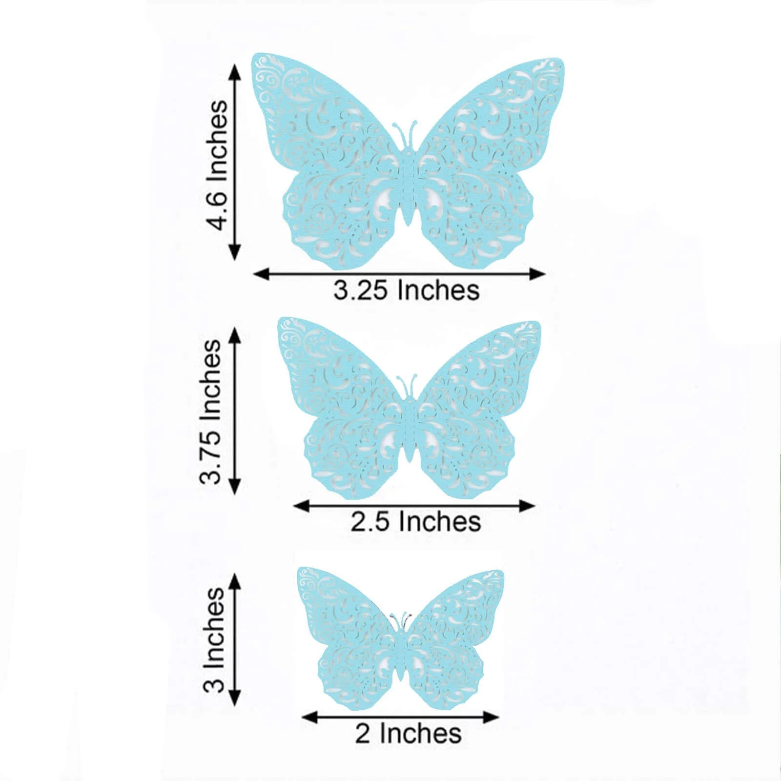 12-Pack 3D Turquoise Butterfly Wall Decals, DIY Removable Mural Stickers Cake Decorations - Versatile and Eye-Catching Design - Image 3