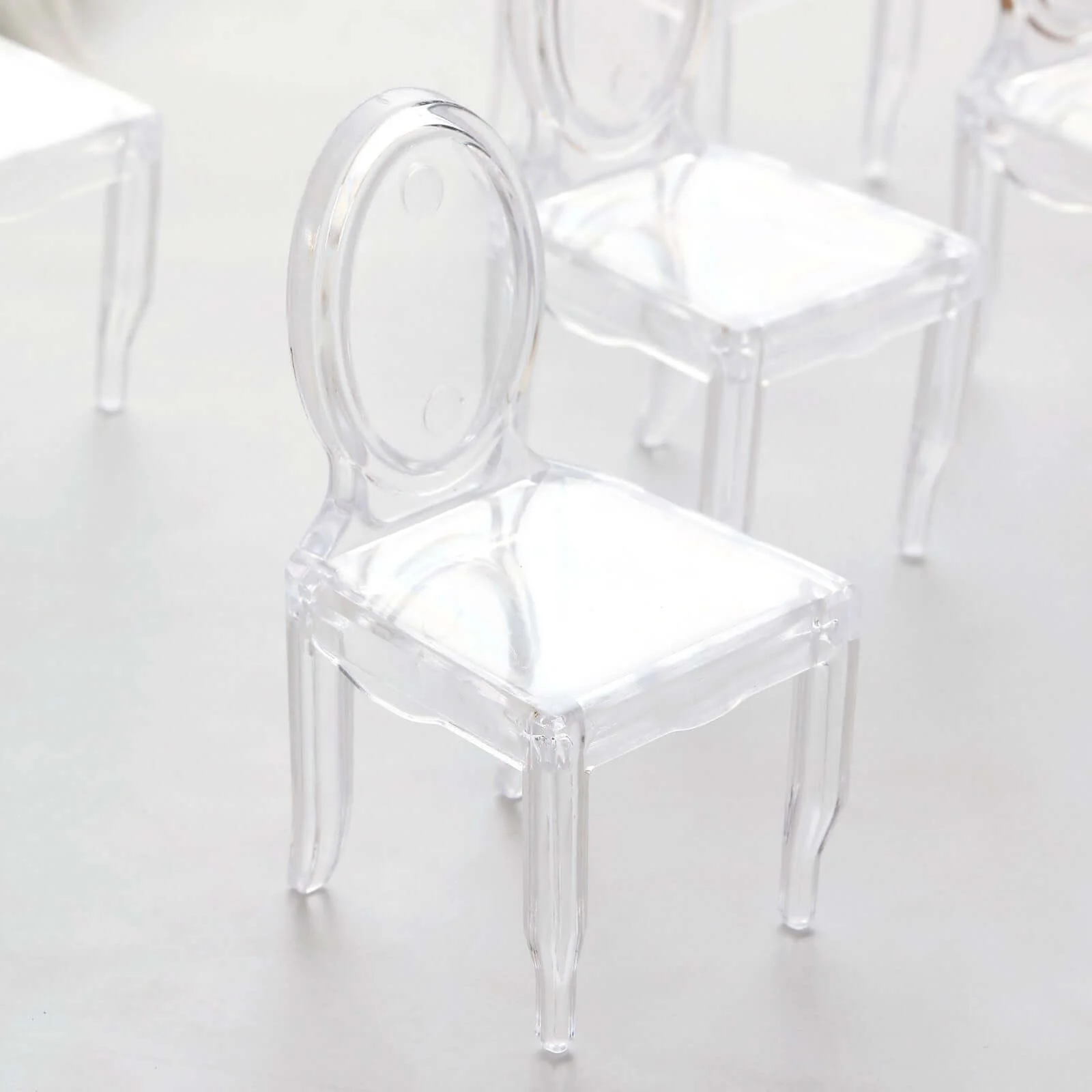 12 Pack Clear Plastic Mini Ghost Chair Party Favor Gift Holders, Candy Treat Display Stands 4" - Image 8