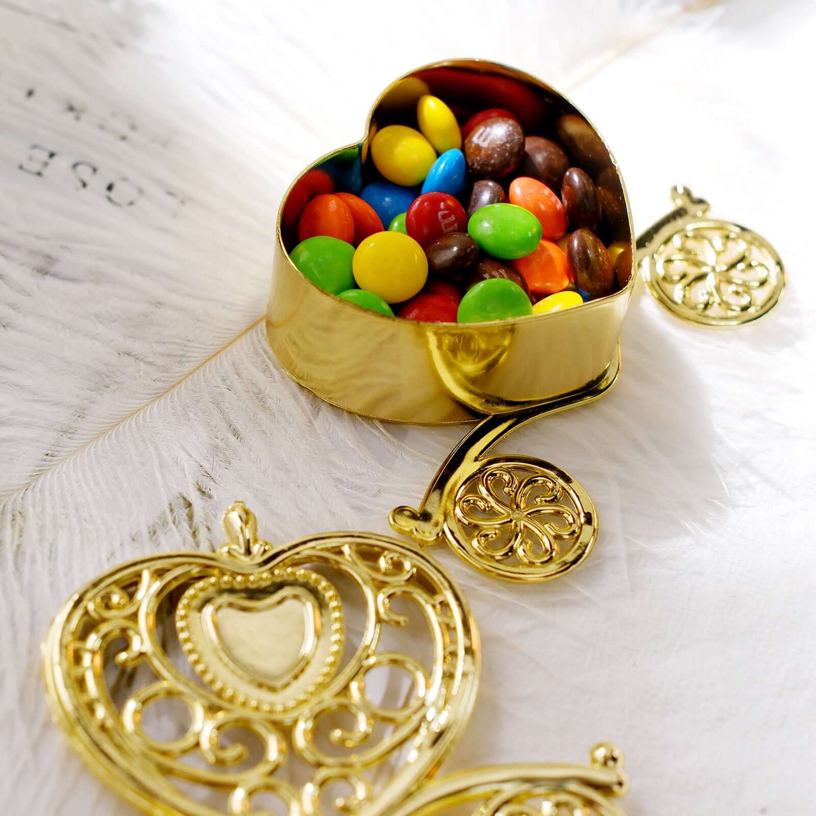 12 Pack Gold Princess Heart Carriage Candy Container Gift Boxes, Treats Party Favor Boxes 4" - Image 6