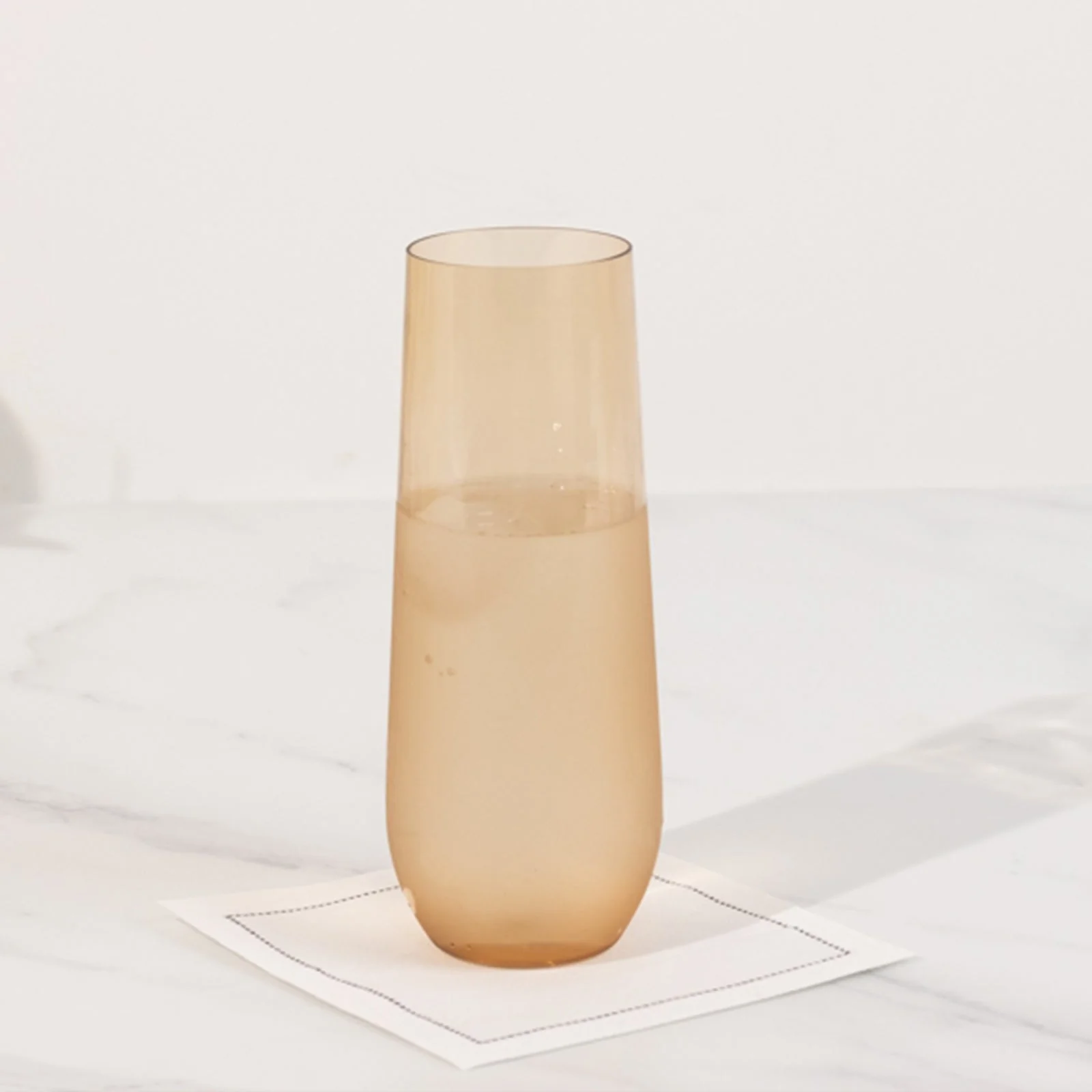 12 Pack Plastic Champagne Flutes in Amber Gold, Reusable Lightweight Champagne Glass 9oz - Image 8