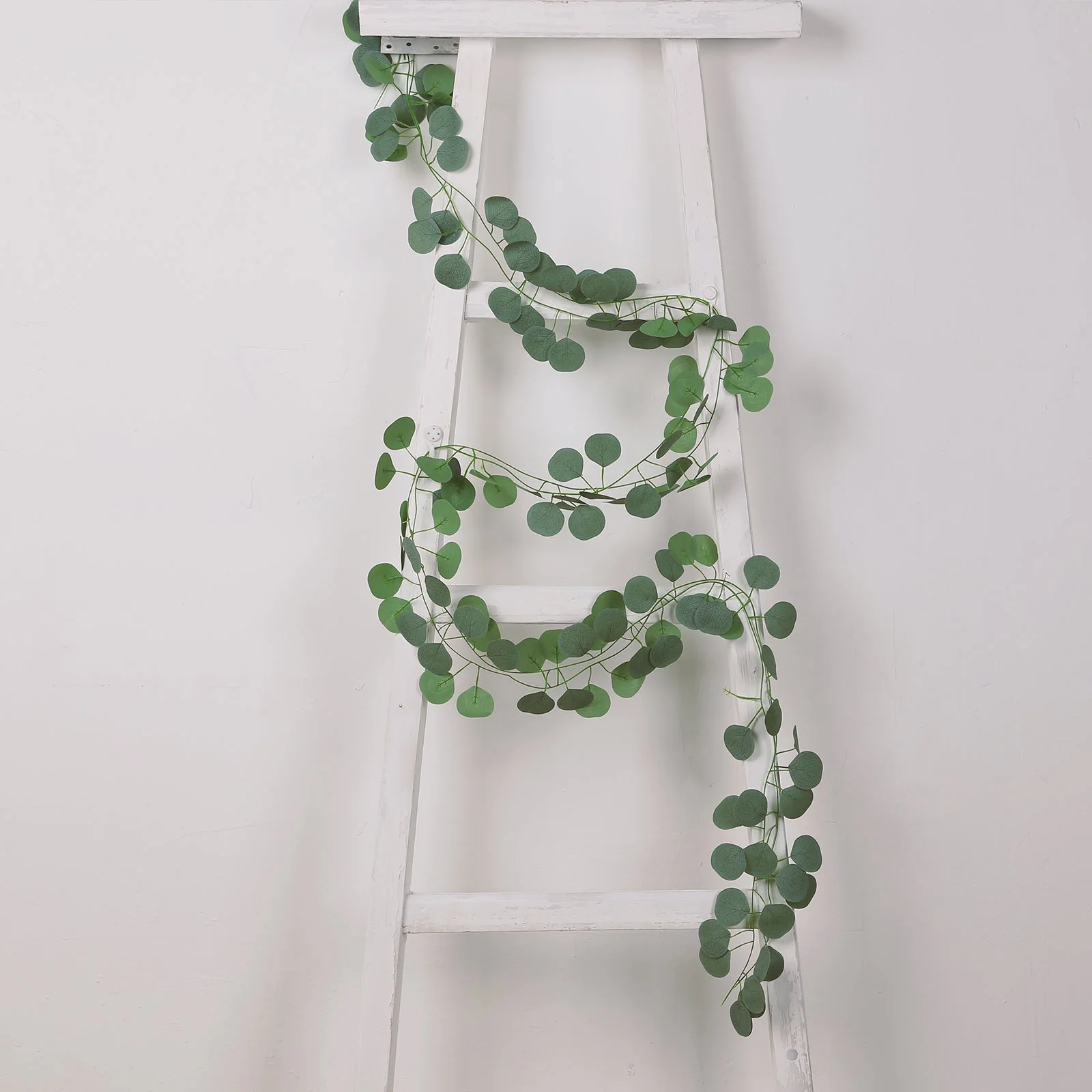12 Pack Artificial Eucalyptus Garland Silk Leaf Vines for Wedding, Party, Table and Wall Decor - 6.5ft - Image 2