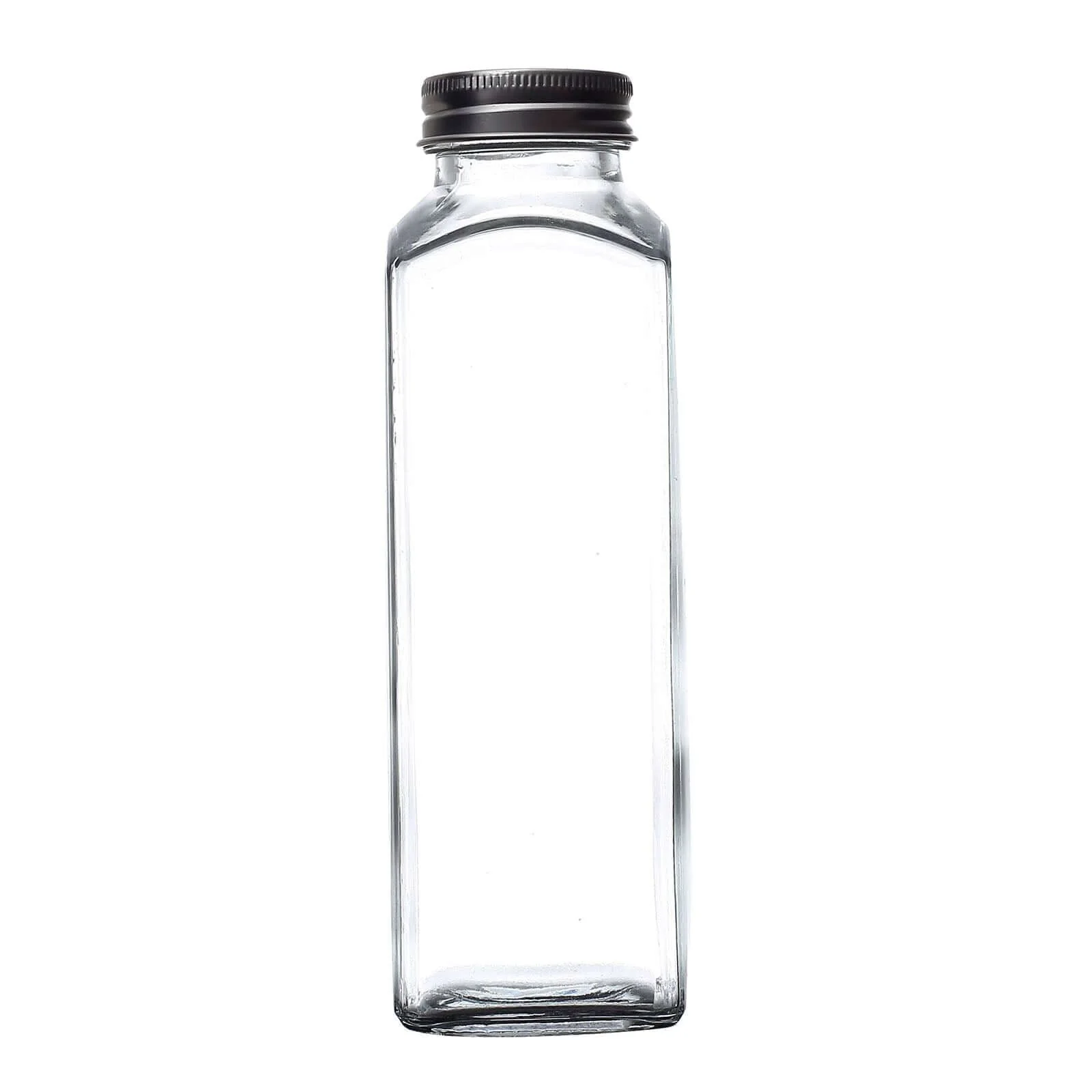 12-Pack Clear Glass Jars 7" French Square Design with Aluminum Caps - Refillable 12oz Storage Bottles for Kitchen & Decor - Image 6