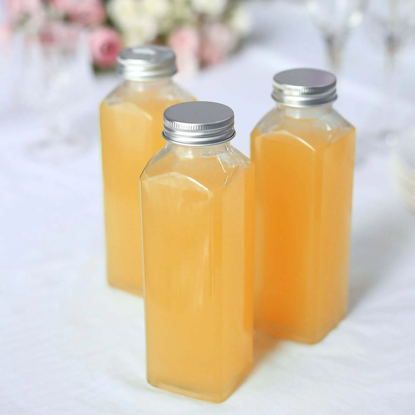 12-Pack Clear Glass Jars 7" French Square Design with Aluminum Caps - Refillable 12oz Storage Bottles for Kitchen & Decor - Image 8