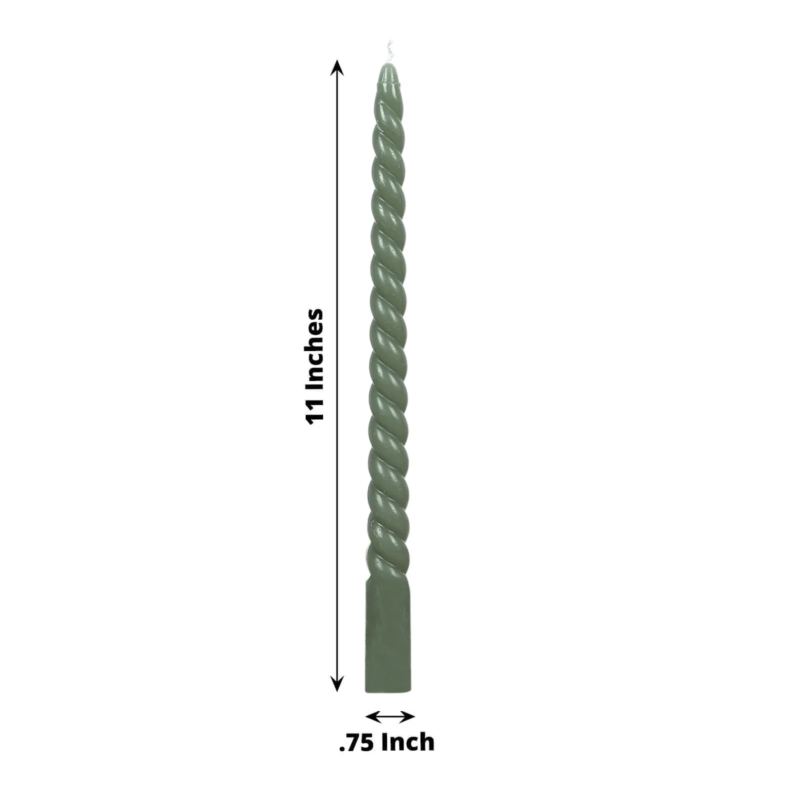 12 Pack Dusty Sage Green Premium Spiral Long Burn Wick Taper Candles, Tall Unscented Wax Dinner Candle Sticks 11" - Image 3