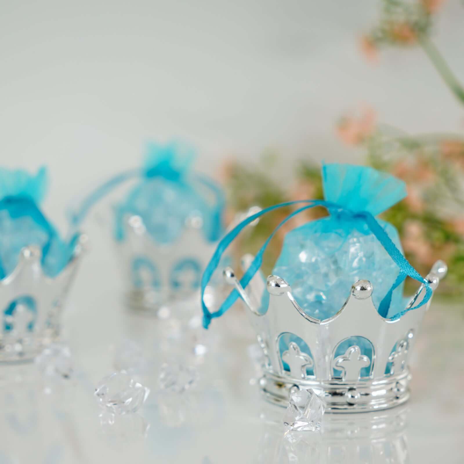 12-Pack Fillable Mini Crown Candy Container 3" Silver - Princess Crown Baby Shower Candy Treat Favor Containers - Image 16