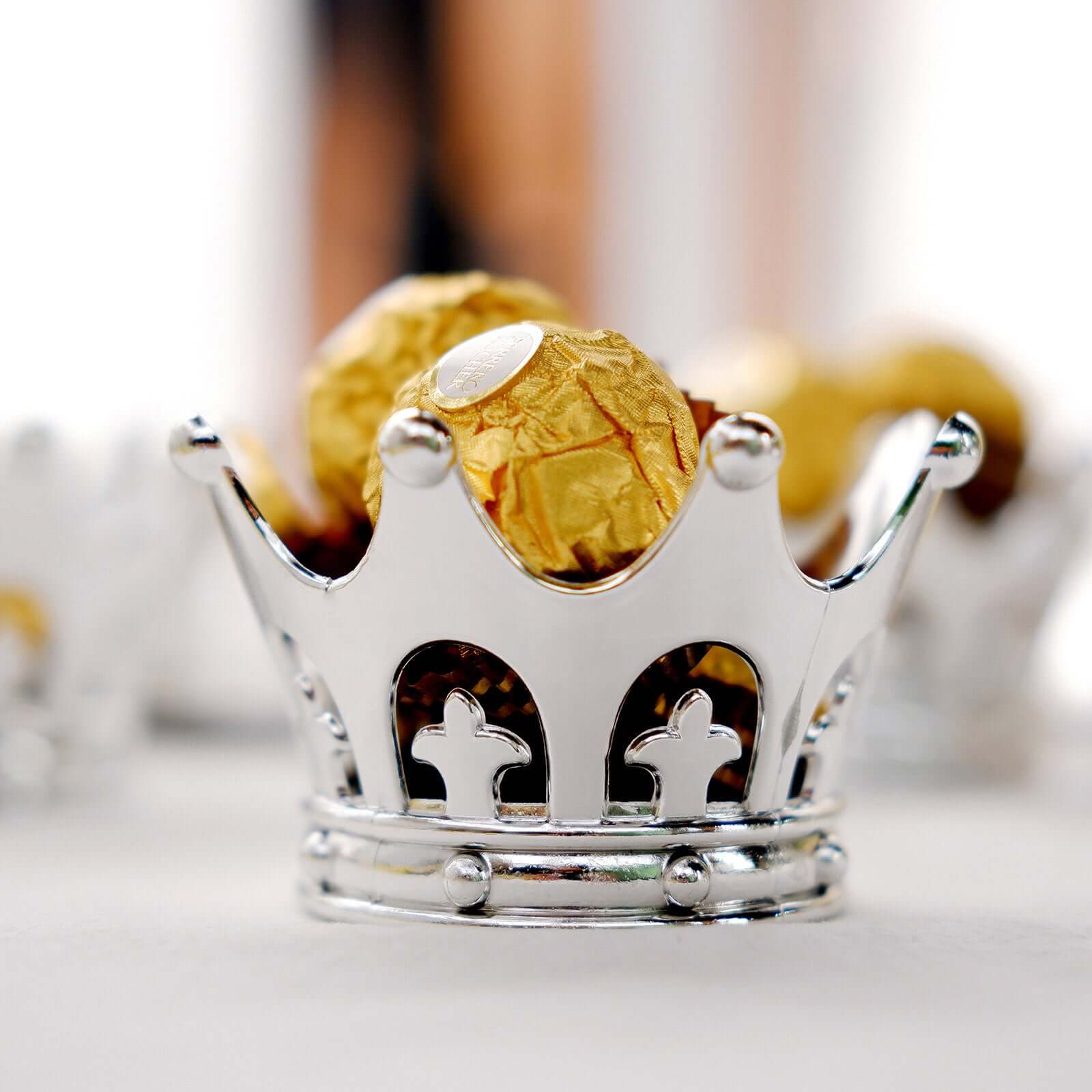 12-Pack Fillable Mini Crown Candy Container 3" Silver - Princess Crown Baby Shower Candy Treat Favor Containers - Image 9