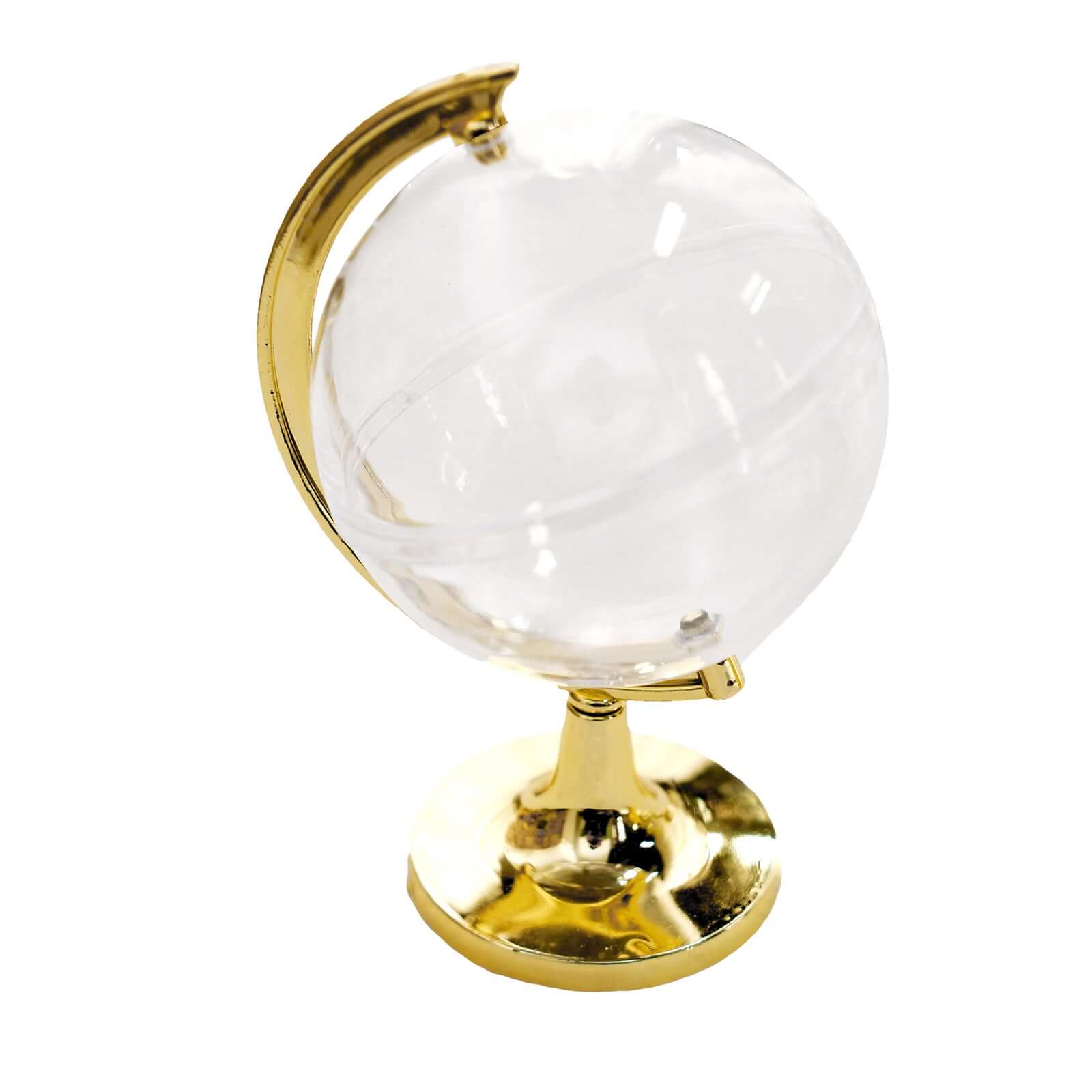 12-Pack Fillable Mini Globe Candy Container 4.5" Clear Gold - Candy Treat Favor Containers - Image 7