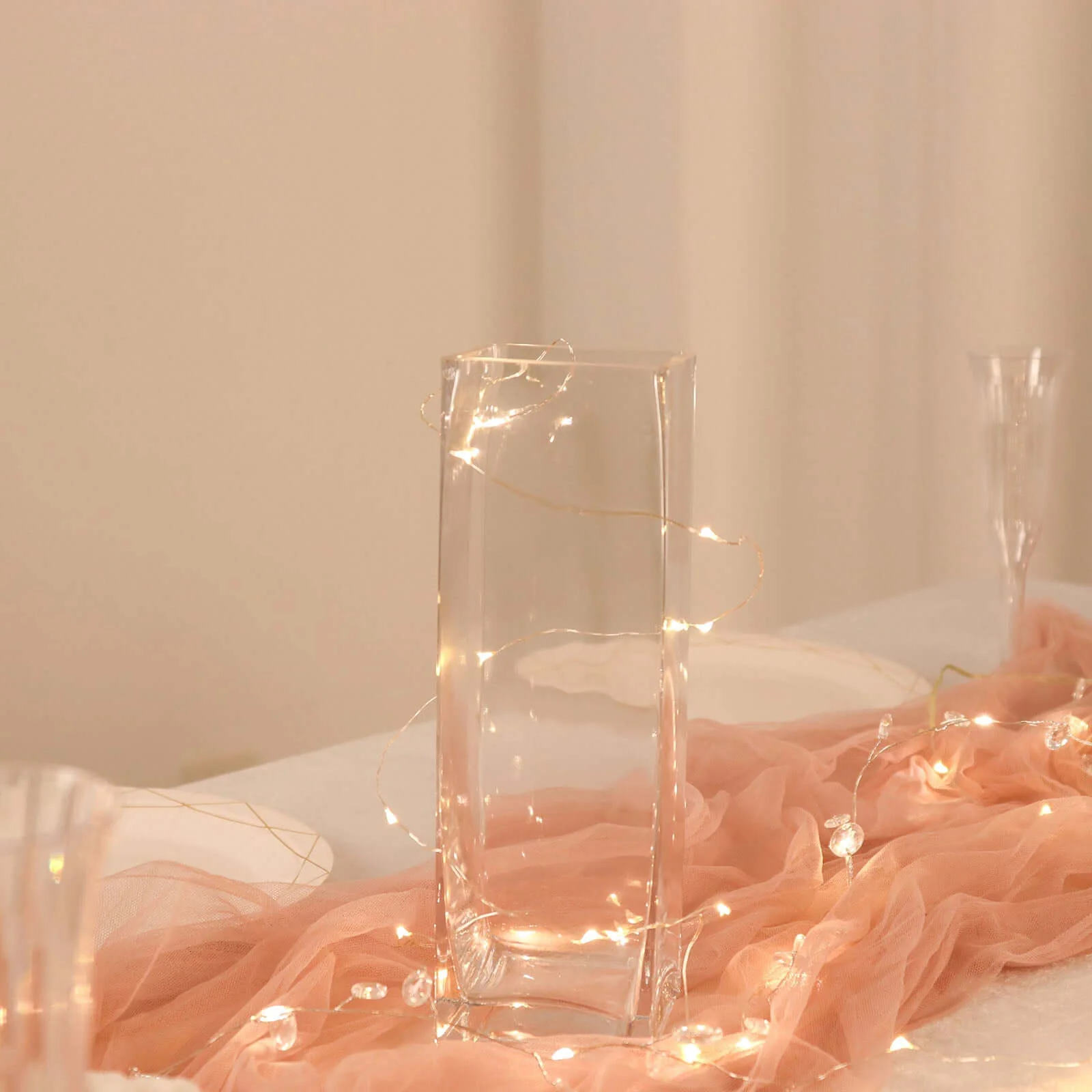 12-Pack Glass Cylinder Vases Square Design 10" Clear - Heavy Duty Flower Centerpieces for Events - Image 2