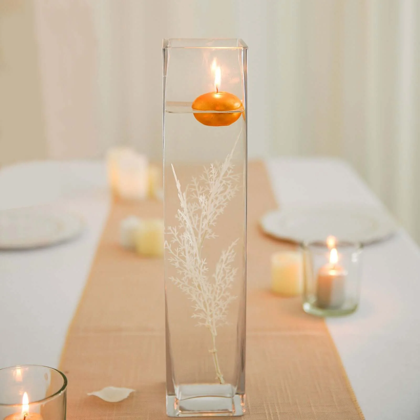 12-Pack Glass Cylinder Vases Square Design 14" Clear - Heavy Duty Flower Centerpieces for Events - Image 2
