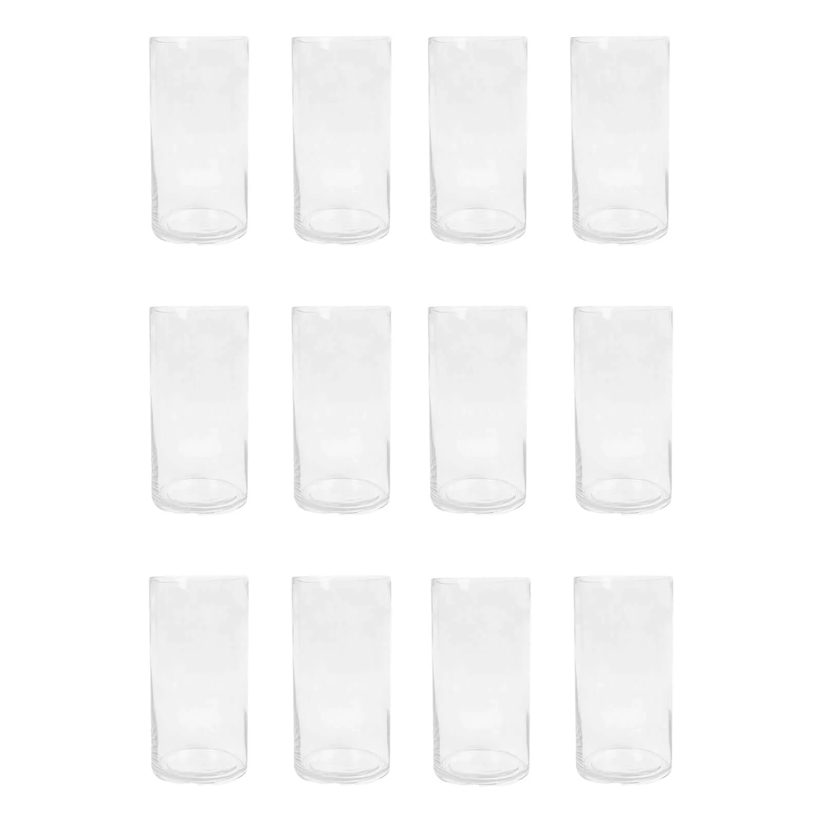 12-Pack Glass Flower Vases Heavy Duty Cylinder Design 10" Clear - Durable Centerpieces for Events - Image 6