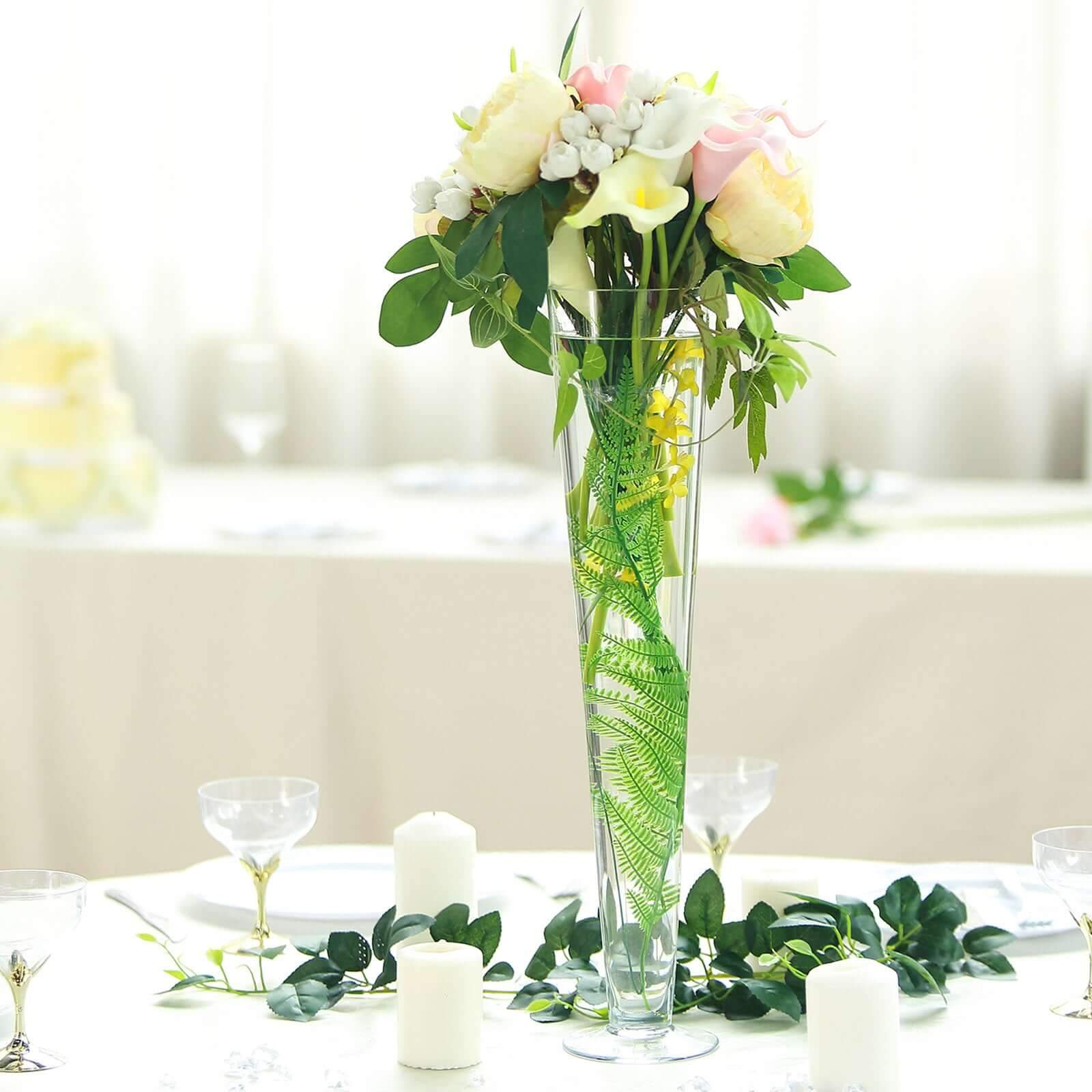 12-Pack Glass Trumpet Vases 20" Clear - Heavy Duty Design for Polished Floral Centerpieces - Image 15