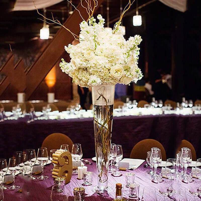12-Pack Glass Trumpet Vases 20" Clear - Heavy Duty Design for Polished Floral Centerpieces - Image 6