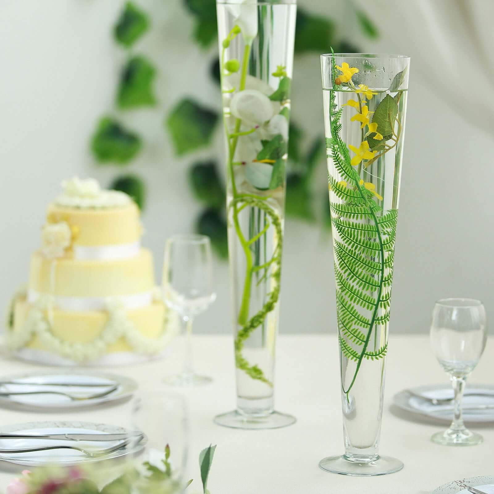 12-Pack Glass Trumpet Vases 20" Clear - Heavy Duty Design for Polished Floral Centerpieces - Image 9