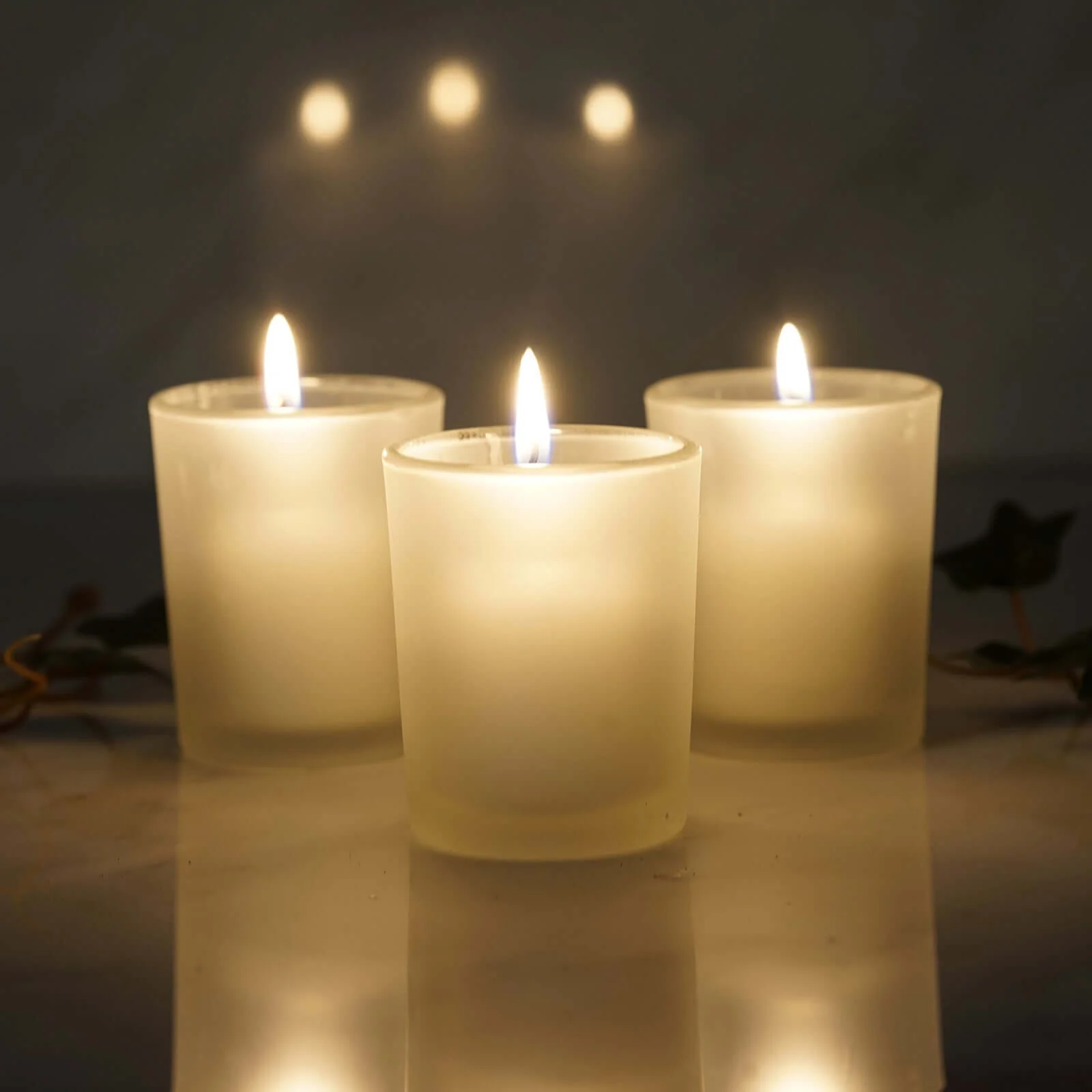 12-Pack Glass Votive Candle Holders 2.5" Frosted - Tealight Holder Set for Weddings and Events - Image 2