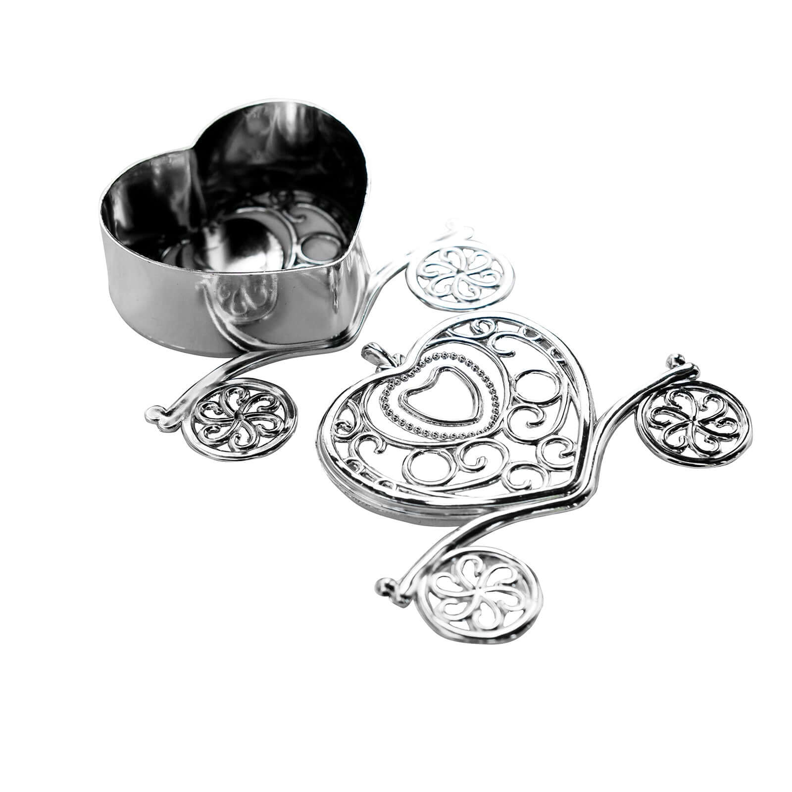 12-Pack Heart Carriage Candy Container Gift Boxes 4" Silver Princess - Party Favor Boxes for Treats - Image 8