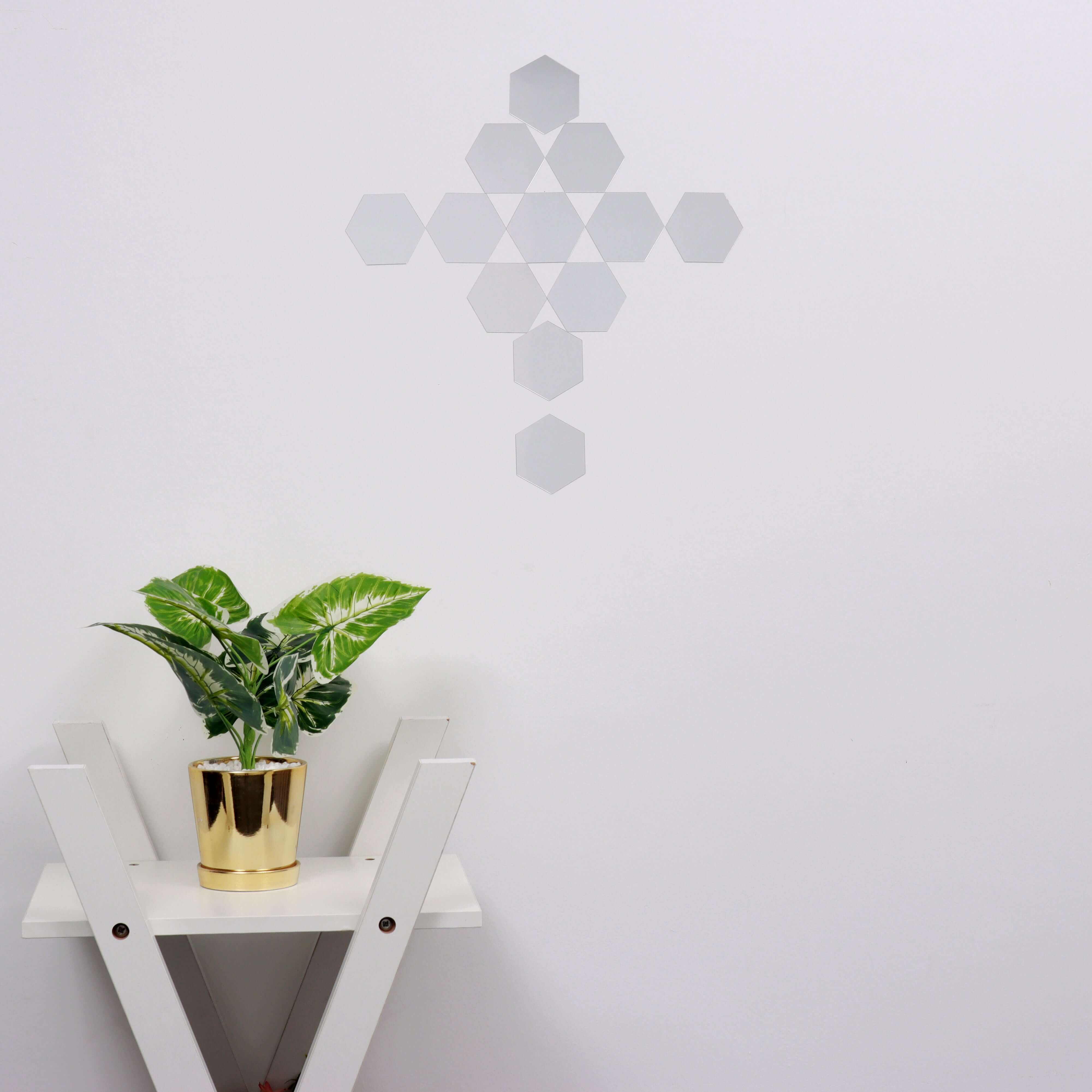 12 Pack Hexagon Acrylic Mirror Wall Stickers, Removable Wall Decals For Home Decor - 3" - Image 9