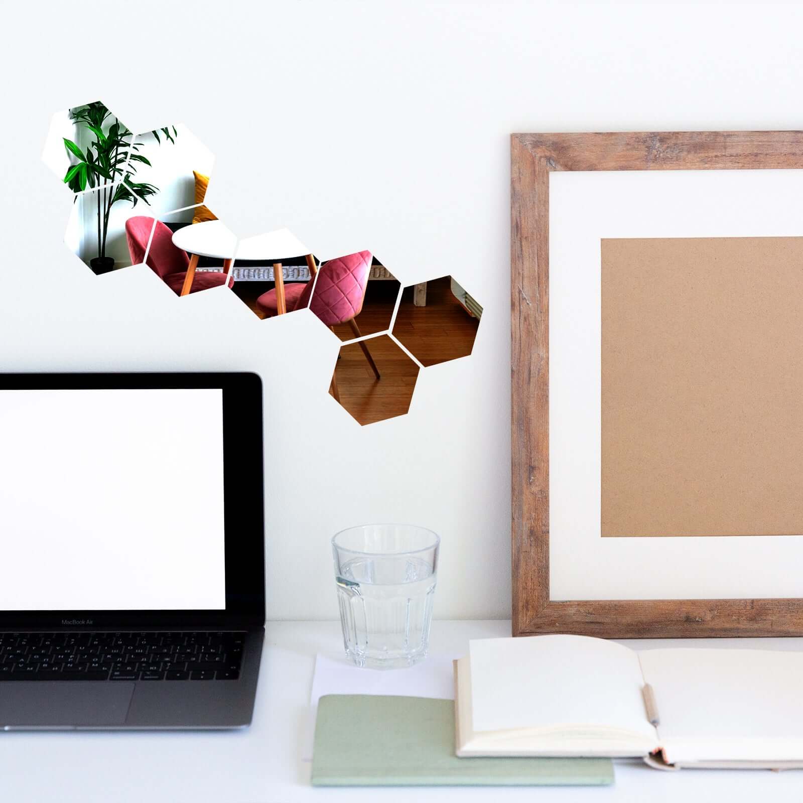 12 Pack Hexagon Acrylic Mirror Wall Stickers, Removable Wall Decals For Home Decor - 5" - Image 10