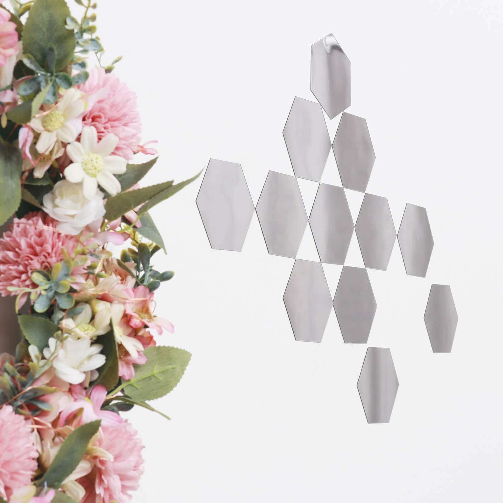12 Pack Hexagon Acrylic Mirror Wall Stickers, Removable Wall Decals For Home Decor - 5" - Image 11