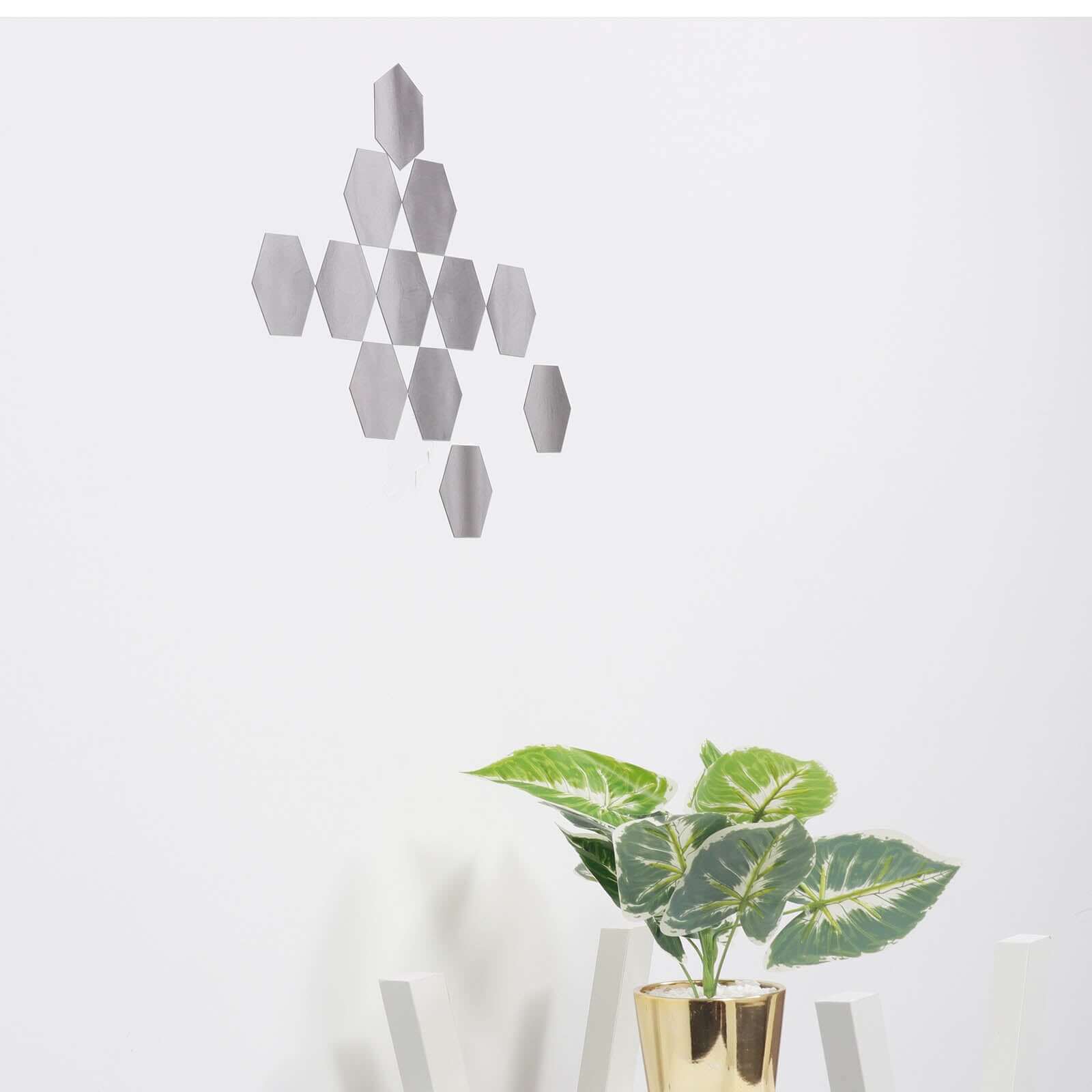 12 Pack Hexagon Acrylic Mirror Wall Stickers, Removable Wall Decals For Home Decor - 5" - Image 6