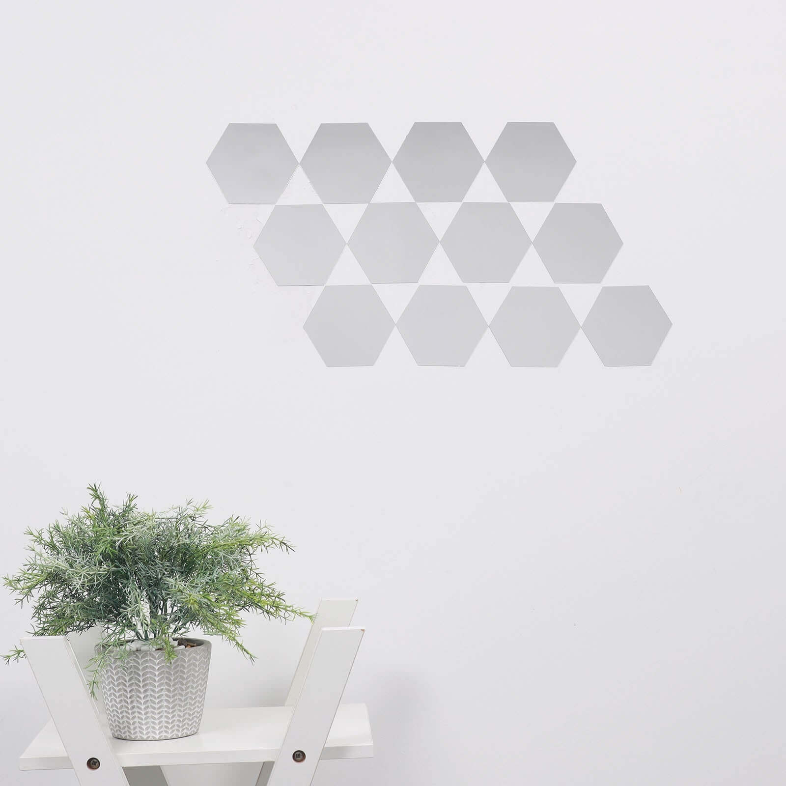 12 Pack Hexagon Acrylic Mirror Wall Stickers, Removable Wall Decals For Home Decor - 7" - Image 10