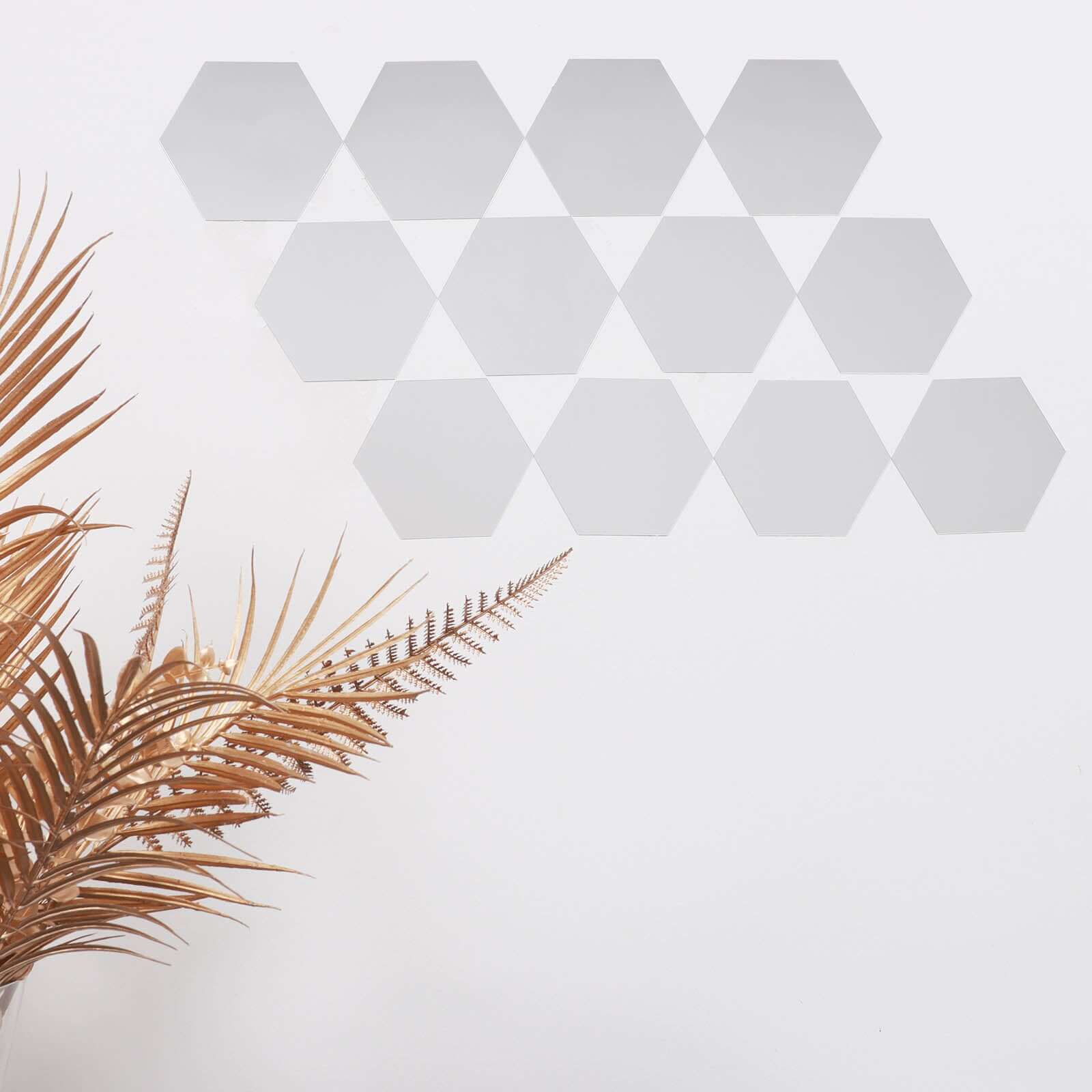 12 Pack Hexagon Acrylic Mirror Wall Stickers, Removable Wall Decals For Home Decor - 7" - Image 8