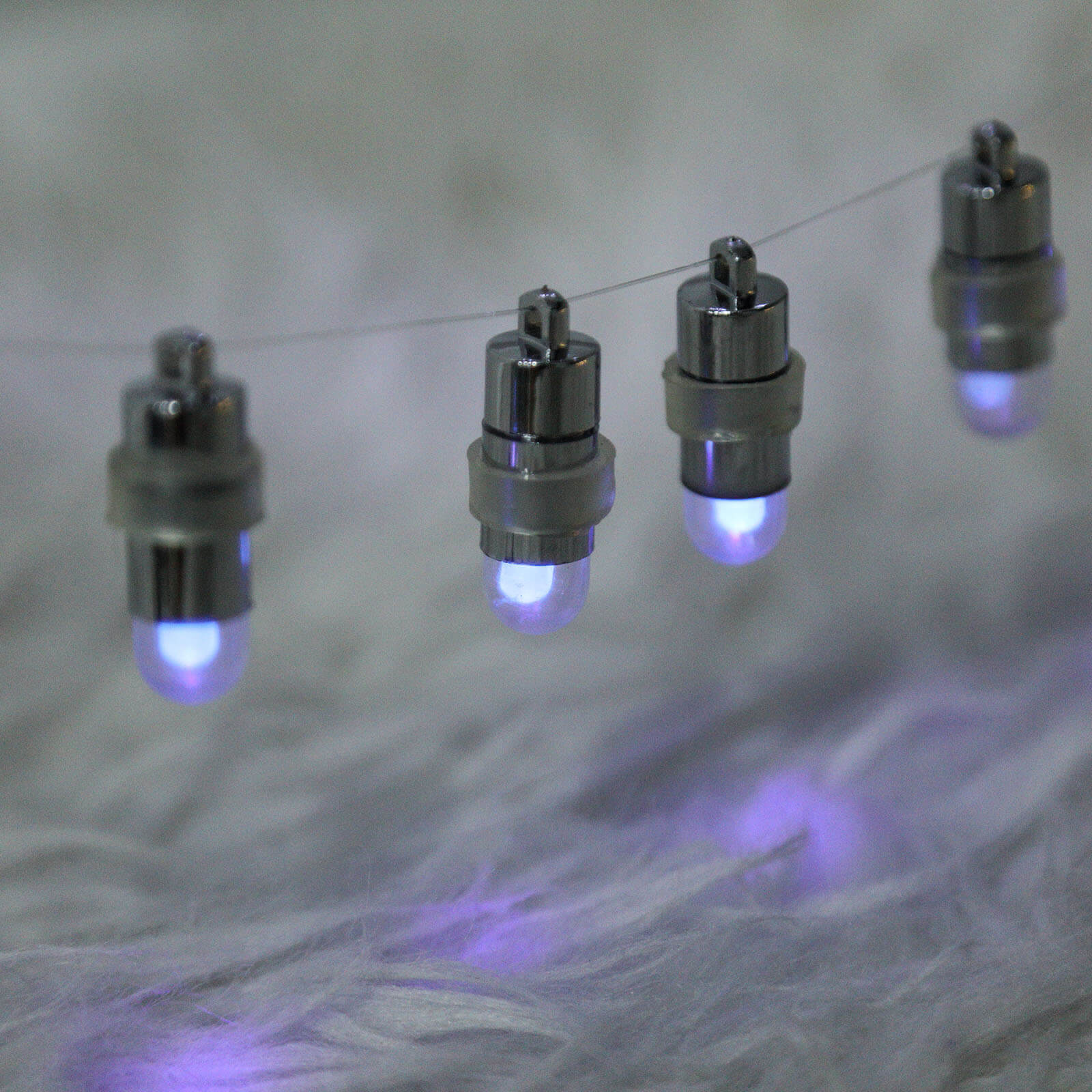 12-Pack LED Balloon Lights Purple - Bullet Shape Waterproof Filler Lights with String