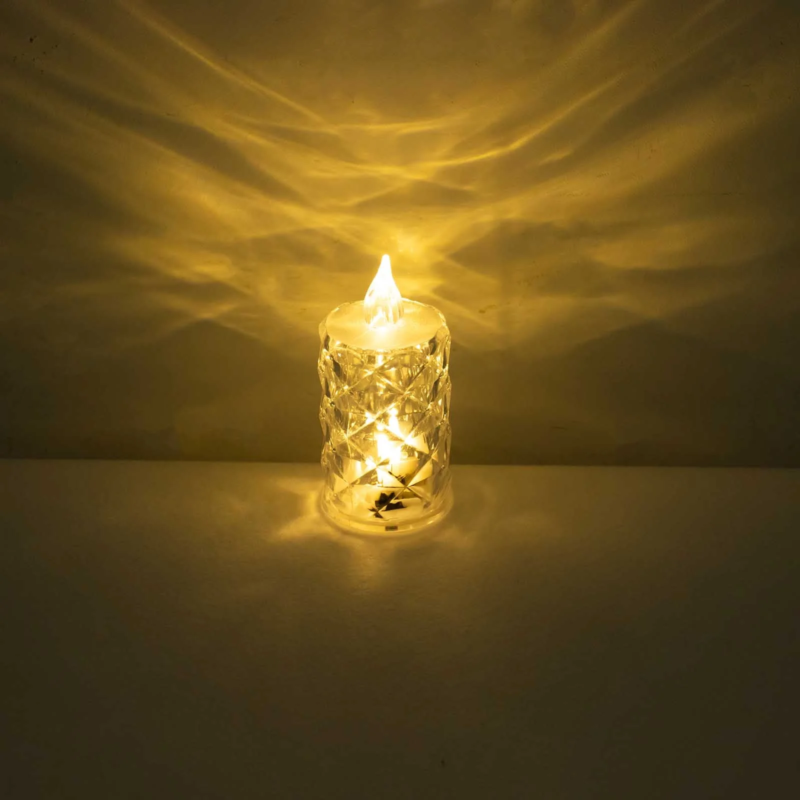 12 Pack LED Flameless Votive Candles Warm White 3" Diamond Cut – Battery Operated Decorative Candles - Image 2