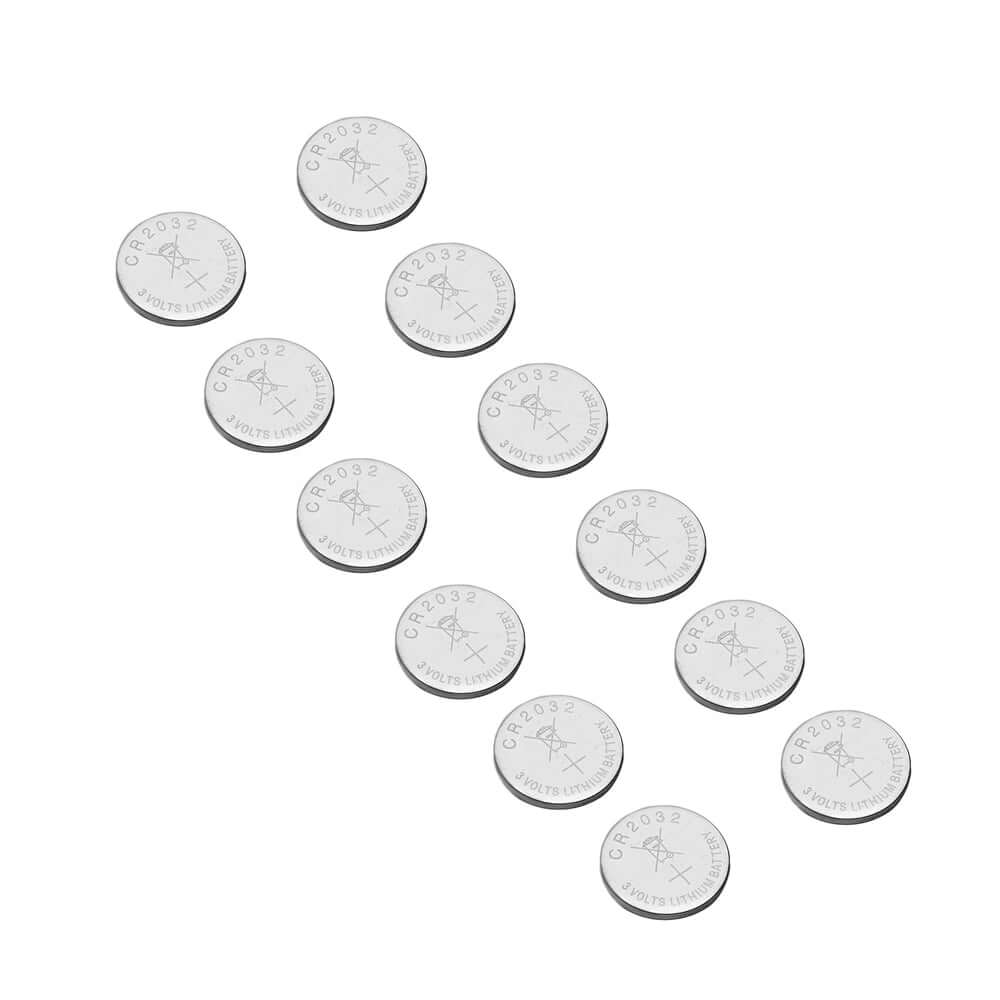 12-Pack Lithium Coin Batteries 3 Volt CR2032 - Compact Button Cell Design for Multi-Purpose Use