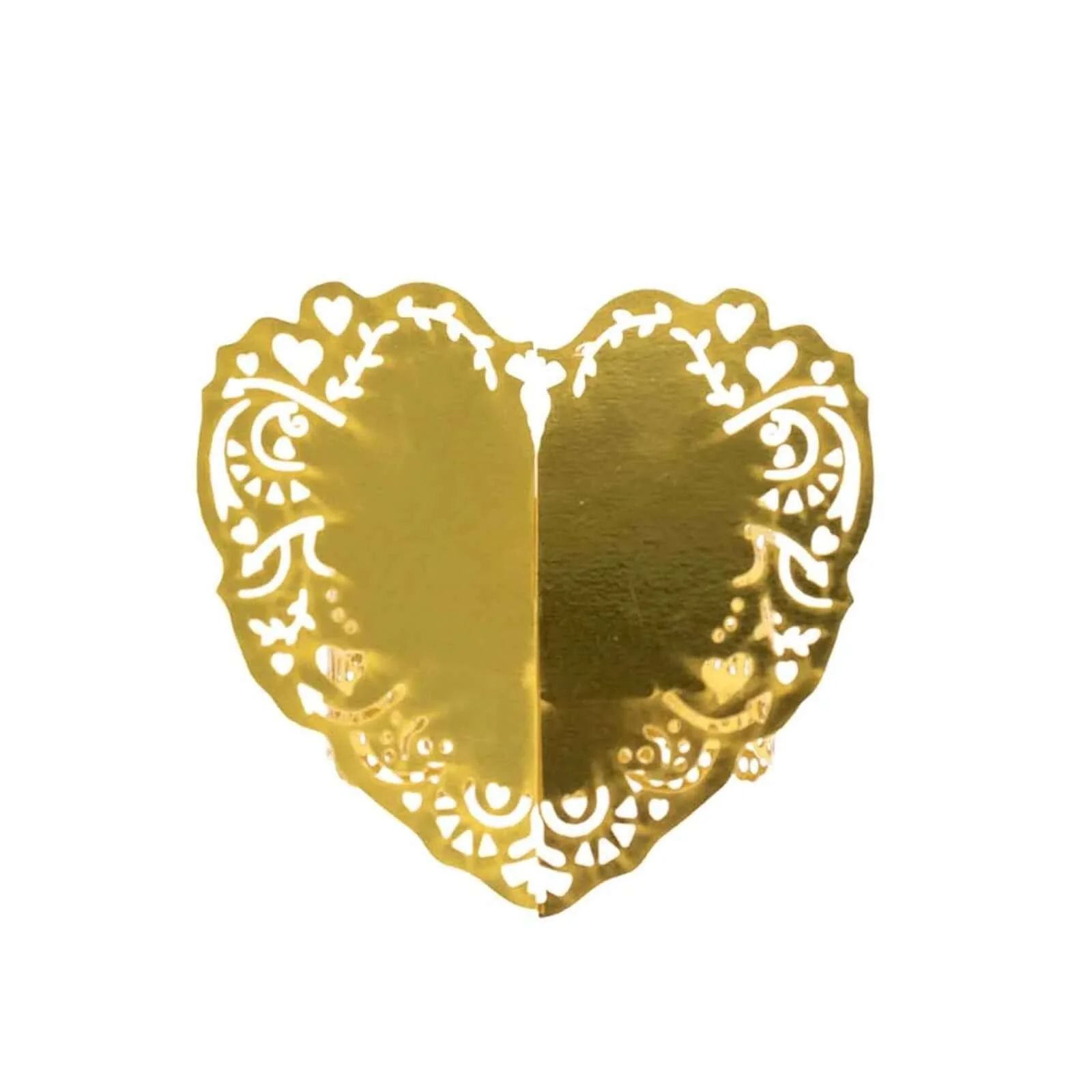 12 Pack Metallic Gold Foil Laser Cut Heart Paper Napkin Rings with Lace Pattern, Disposable Napkin Holders Bands - Image 7