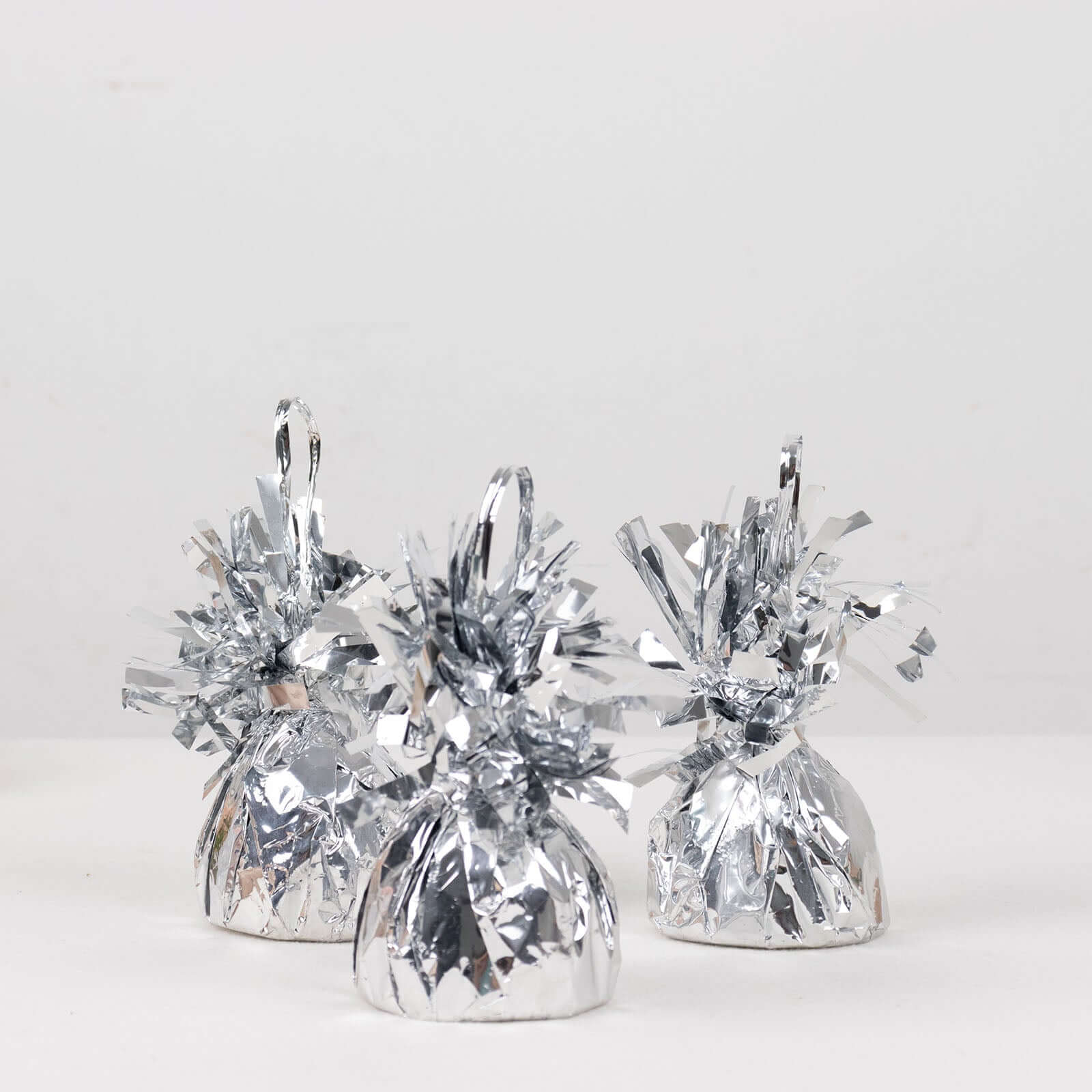 12 Pack Metallic Silver Foil Tassel Top Party Balloon Weights, 5.5oz 5" - Image 7