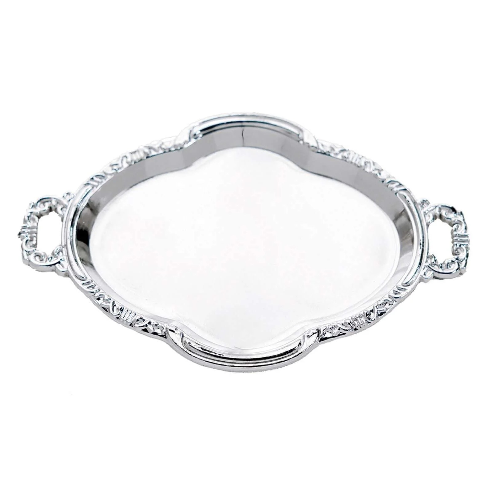 12-Pack Mini Party Favor Display Trays 4.5" Baroque Oval Design Silver - Small Serving Platters - Image 7