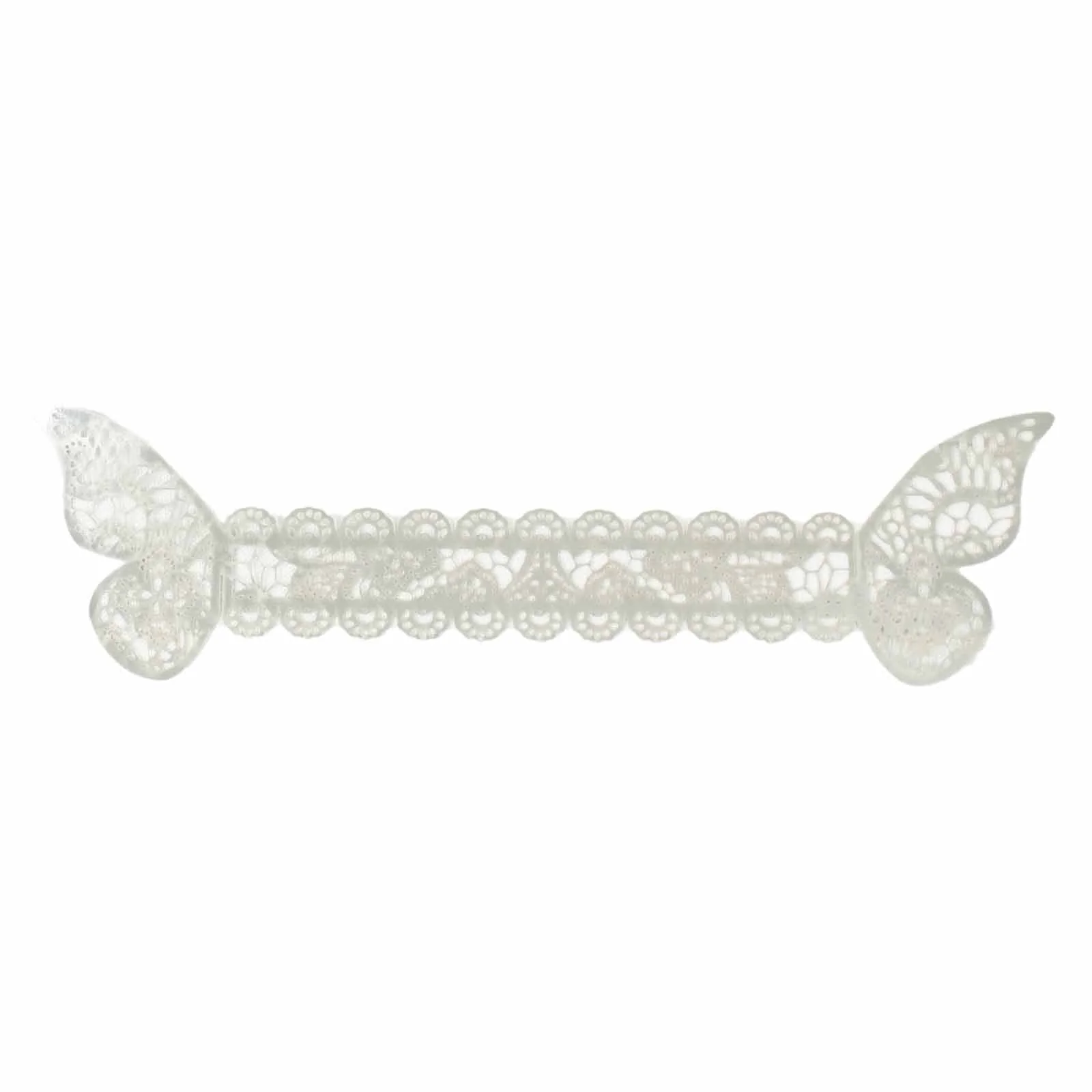 12-Pack Paper Napkin Rings Metallic Silver Shimmery Butterfly Laser Cut - Serviette Holders and Chair Sash Bows - Image 7