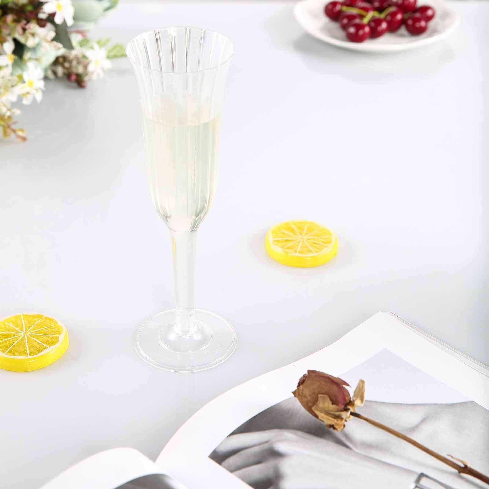 12-Pack Plastic Champagne Flutes 6oz Clear Flared Design - Disposable Glasses with Detachable Base - Image 8