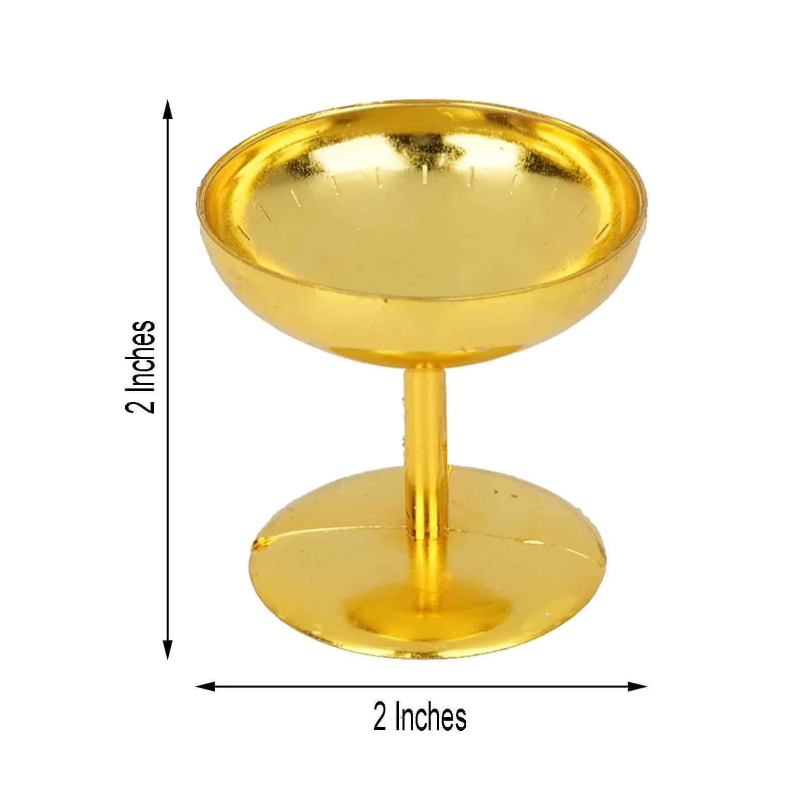12-Pack Plastic Dessert Cup Candy Dishes 2" Gold - Mini Treat Party Favor Pedestal Stands - Image 3