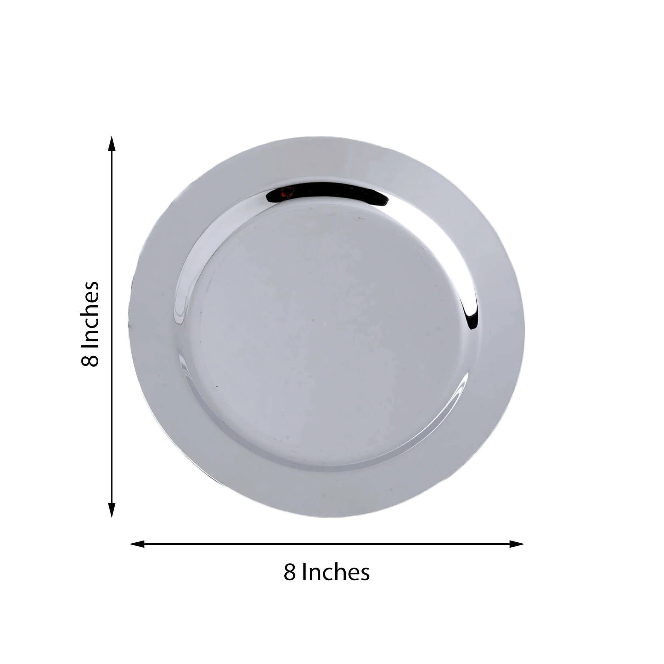 12-Pack Plastic Dessert Plates 8" Glossy Silver with Metallic Finish - Round Disposable Plates for Salads - Image 3