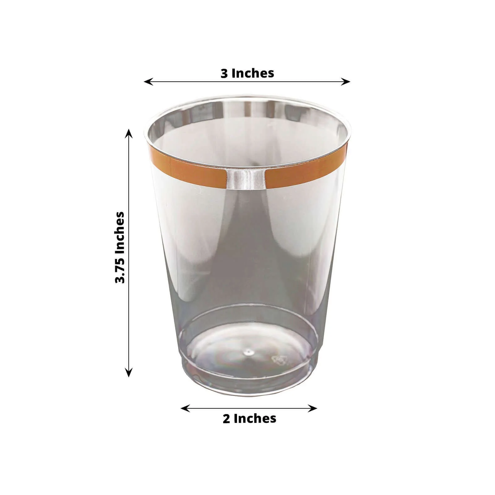 12-Pack Plastic Party Cups 10oz Clear with Rose Gold Rim - Versatile Disposable Tumblers for Events & Outdoor Gatherings - Image 3