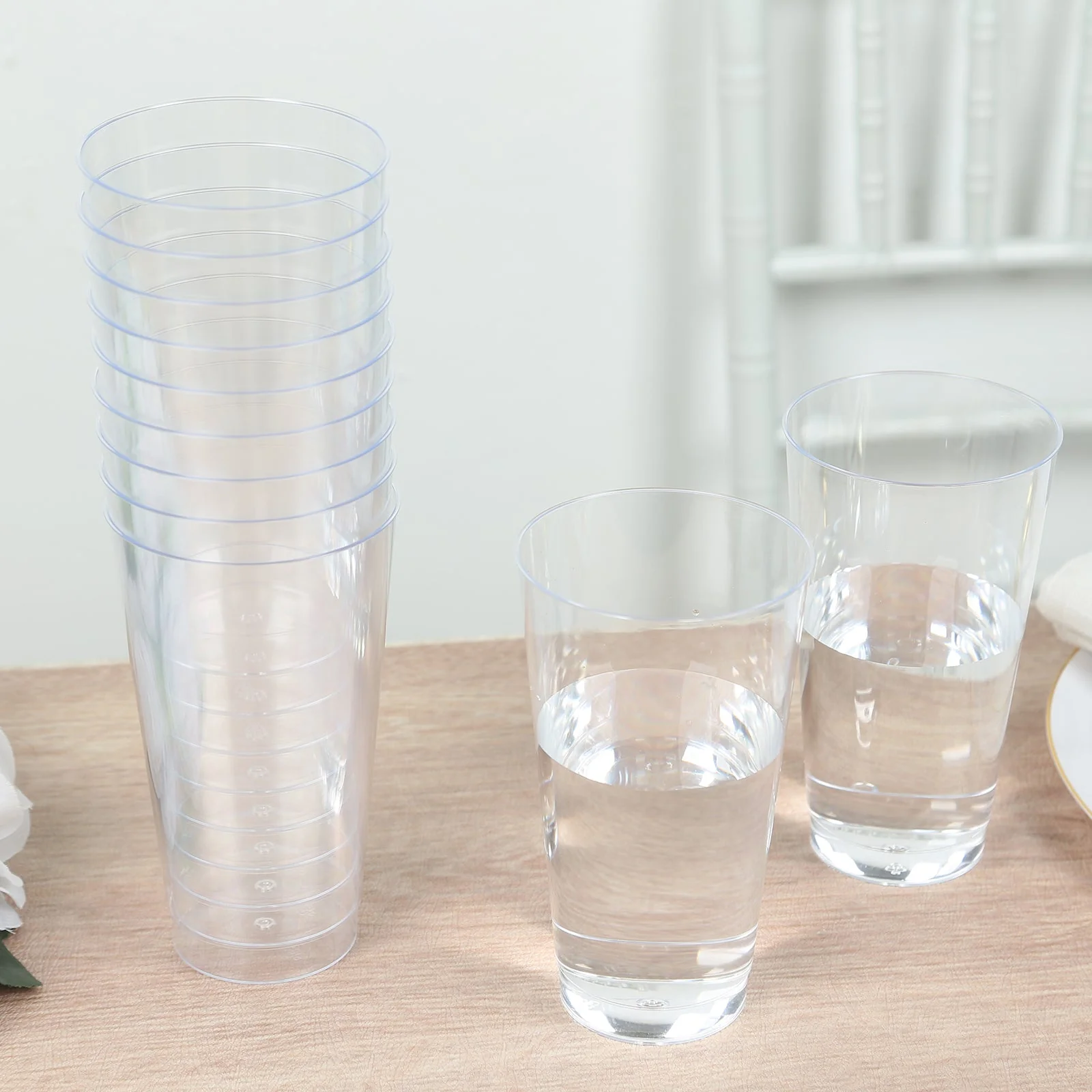12-Pack Plastic Party Cups 17oz Clear - Disposable Drinking Tumblers 5.5" - Image 8