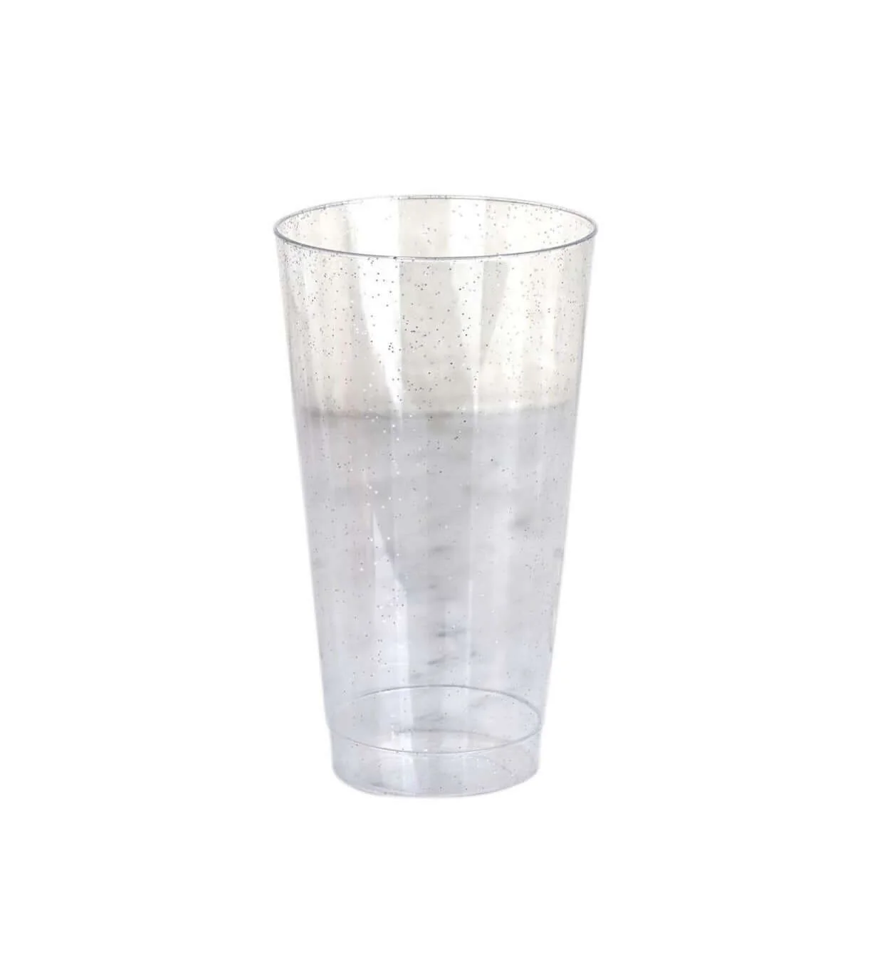 12-Pack Plastic Party Cups 17oz Silver Glitter - Disposable Drinking Tumblers 6" - Image 7
