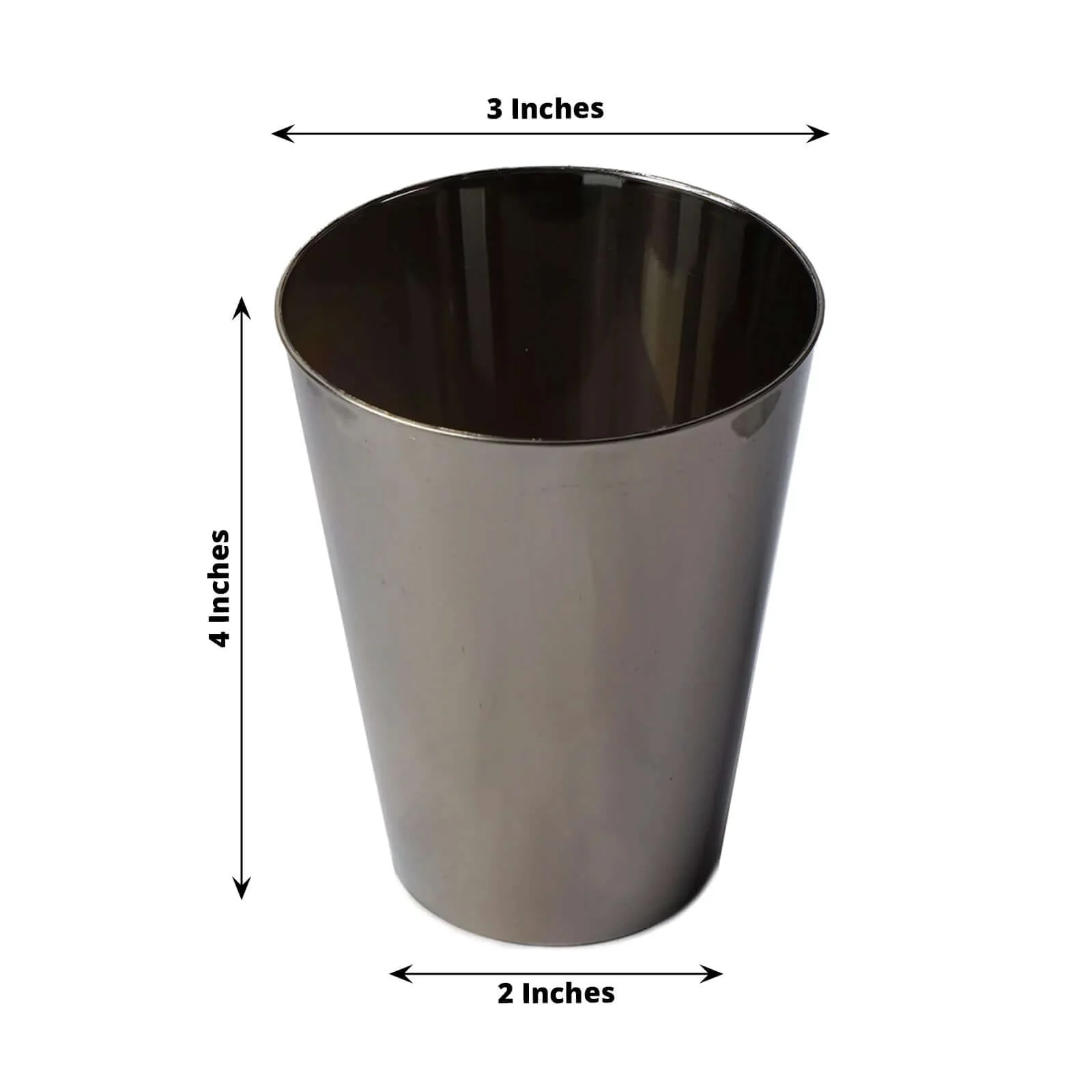 12-Pack Plastic Party Cups 7oz Sleek Chrome Silver - Disposable Drinkware for Events - Image 3