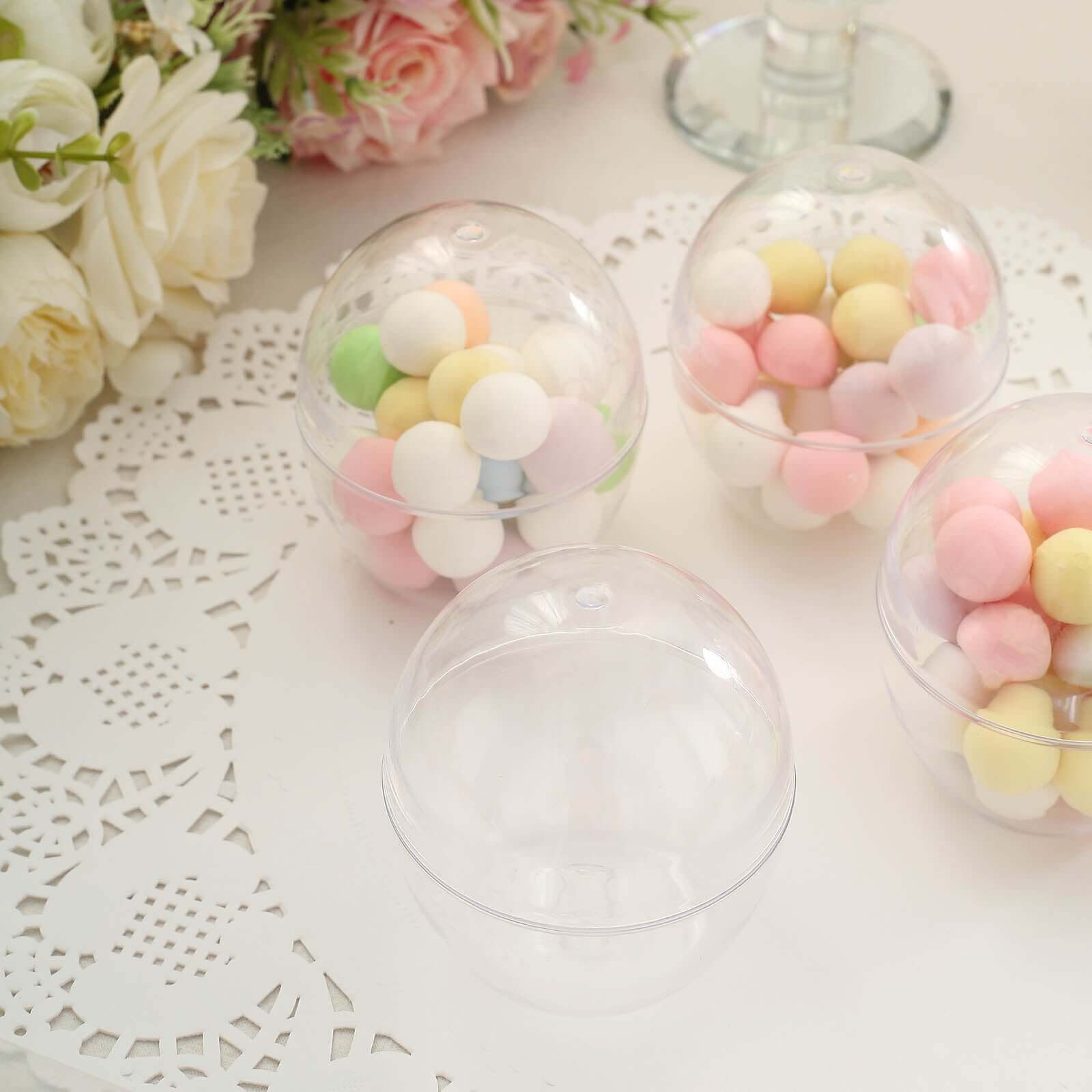 12-Pack Plastic Party Favor Cup Containers 4oz Clear Egg Shape Design - Disposable Mini Dessert Cups with Dome Lids for Candies, Nuts & Small Treats - Image 11
