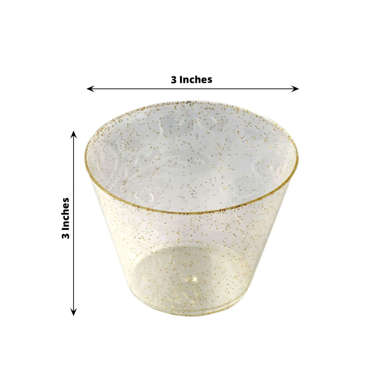 12-Pack Plastic Party Glasses 9oz Gold Glittered - Disposable Cups for Special Occasions - Image 3