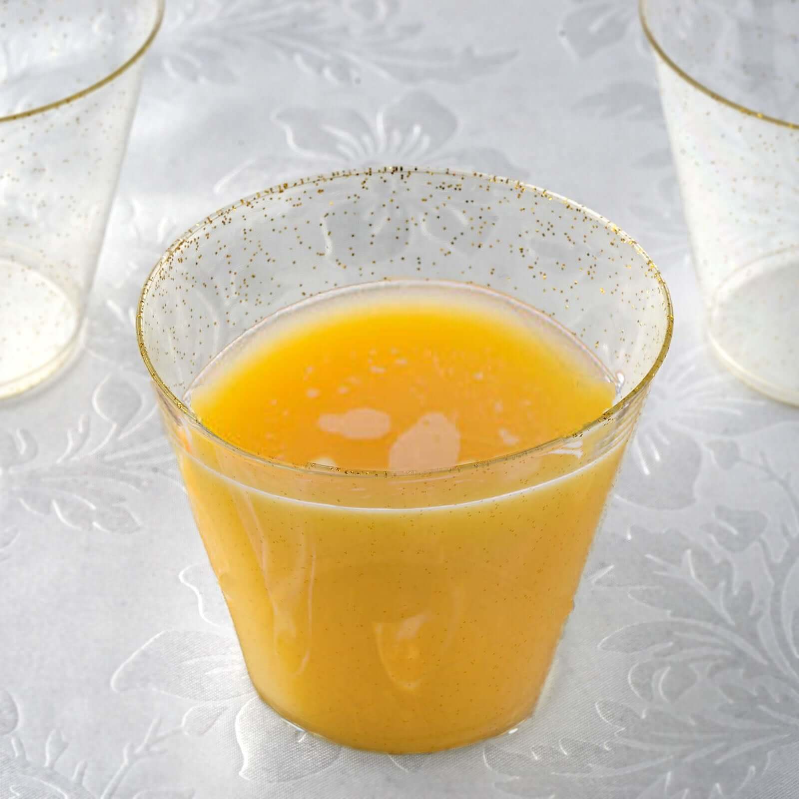 12-Pack Plastic Party Glasses 9oz Gold Glittered - Disposable Cups for Special Occasions - Image 8