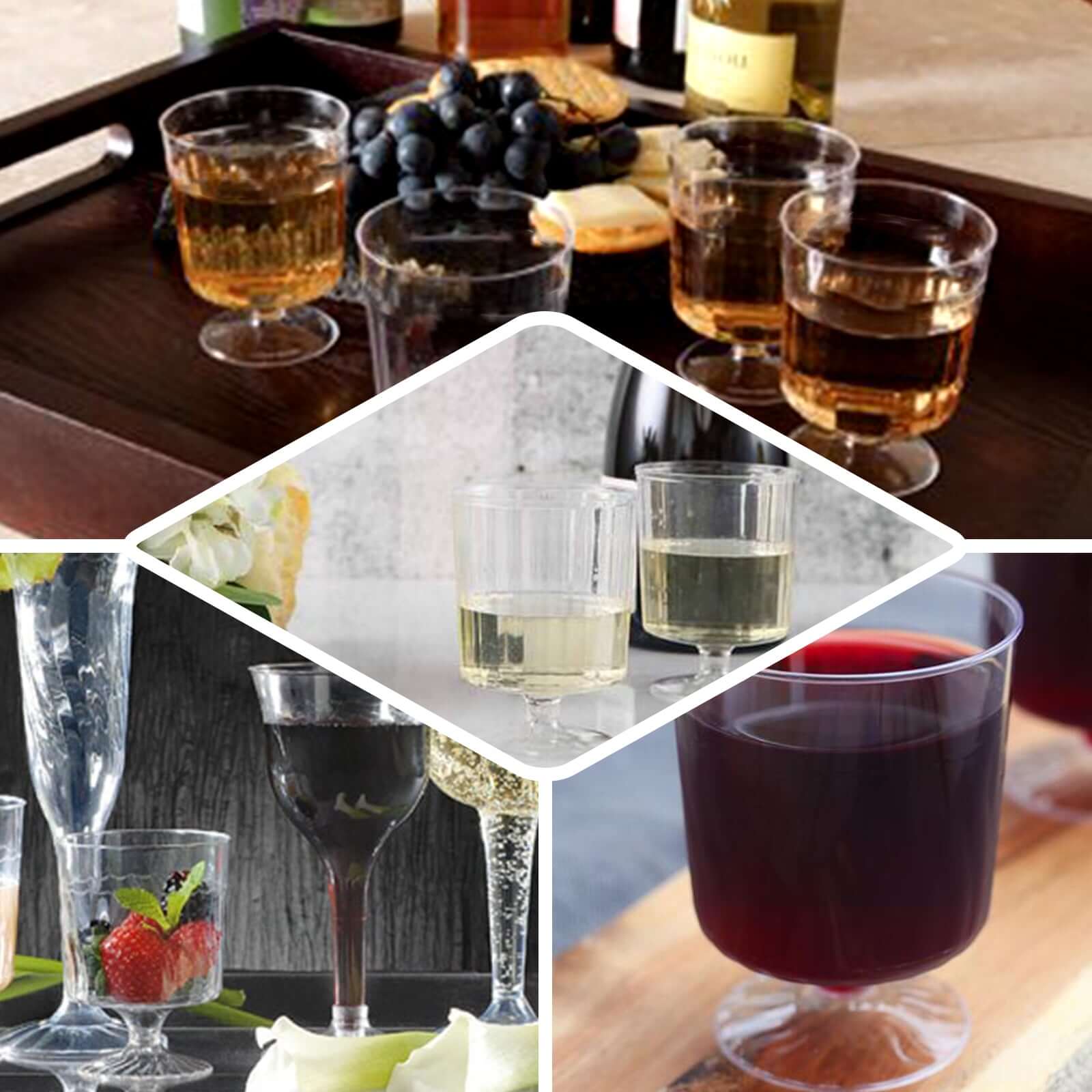 12-Pack Plastic Wine Glasses 8oz Clear Short Stem - Disposable Wine Cups for Parties - Image 5
