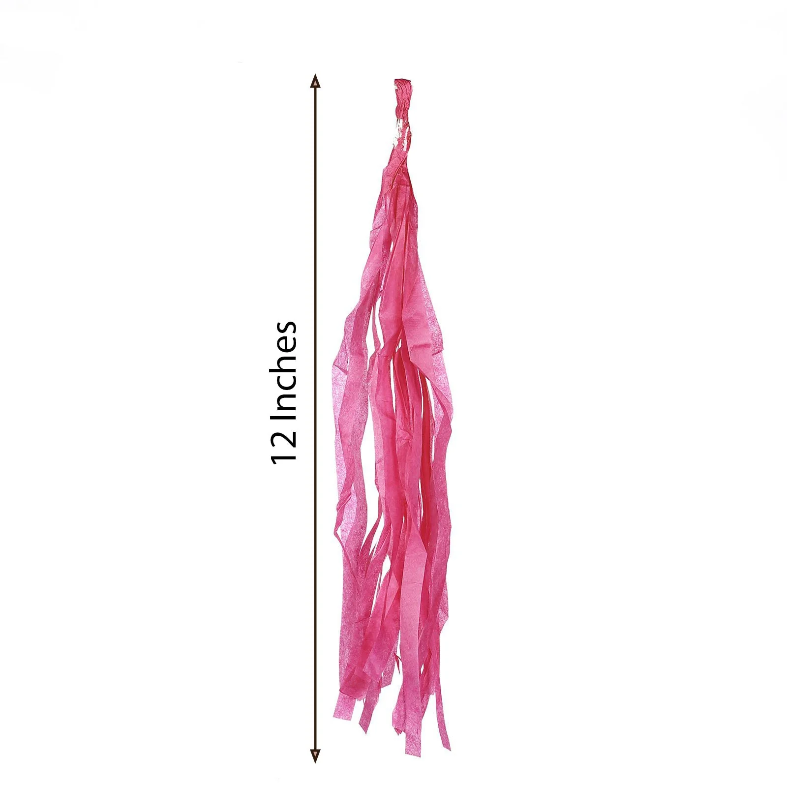 12 Pack Pre-Tied Fuchsia Paper Fringe Tassels With Garland String, Hanging Streamer Banner - Image 6