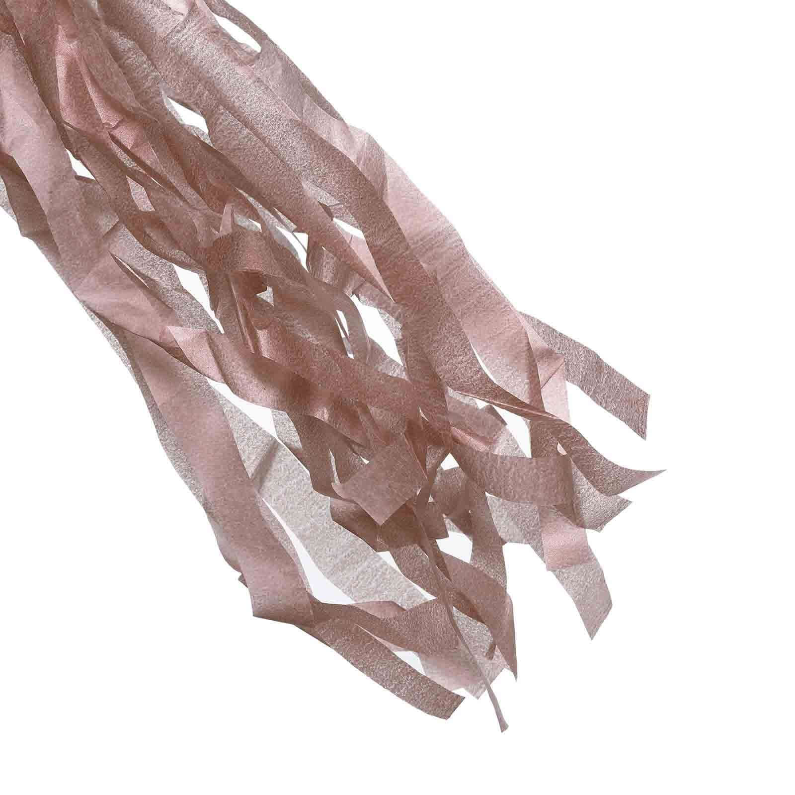 12 Pack Pre-Tied Rose Gold Paper Fringe Tassels With Garland String, Hanging Streamer Banner - Image 13